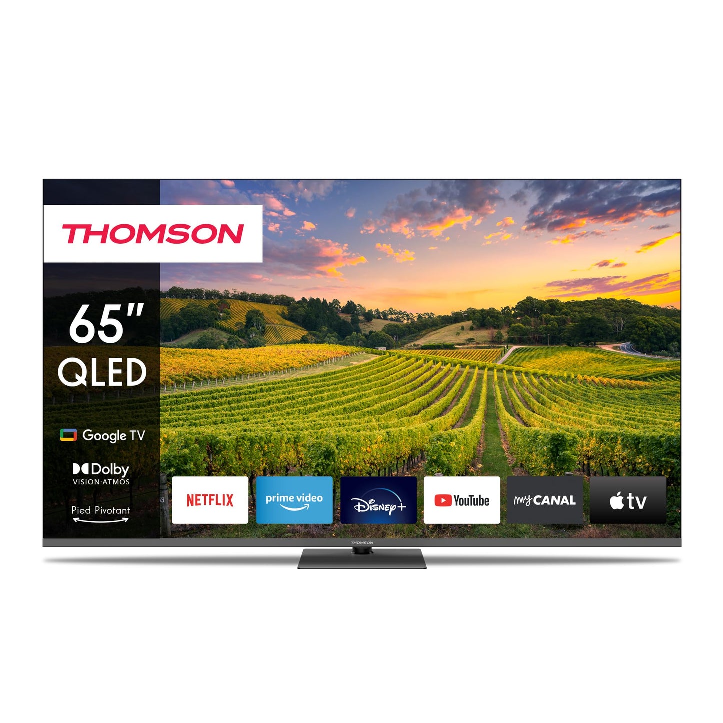 THOMSON 55QG6C14 QLED Plus Google Smart TV, Wi-Fi, Dolby Audio, Built-in Front Speaker, Bluetooth 5.1, Triple Tuner (Cable/Satellite/Antenna), HDMI, CI+, A+ Panel