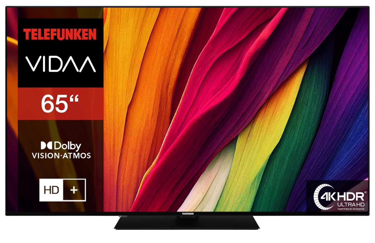 TELEFUNKEN VIDAA D43U790B2CW 4K TV 43 Inch Smart TV UHD, HDR TV with Dolby Vision, Triple Tuner and 6 Months HD+ Including LED TV, Black