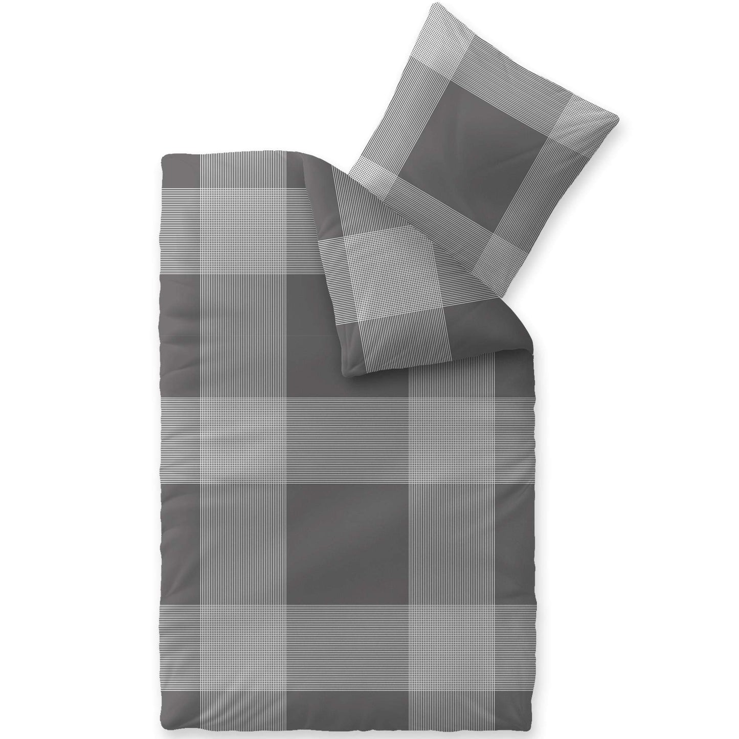 CelinaTex Touchme Flannelette Bed Linen, 135 x 200 cm, 2-Piece Cotton Duvet Cover Set, Bedding Set for Summer and Winter, All Year Round, Easy Care, Filia Dots, Beige/White/Grey/Anthracite