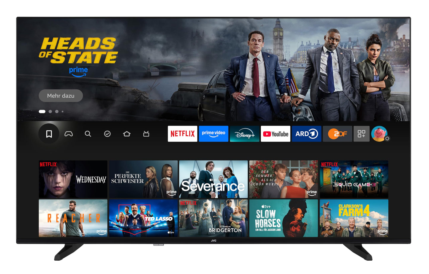 JVC Fernseher 24 Zoll Fire TV HD-Ready Smart TV HDR Fernseher mit Alexa Sprachsteuerung und Triple Tuner, LED TV LT-24VRH3555 (2026)