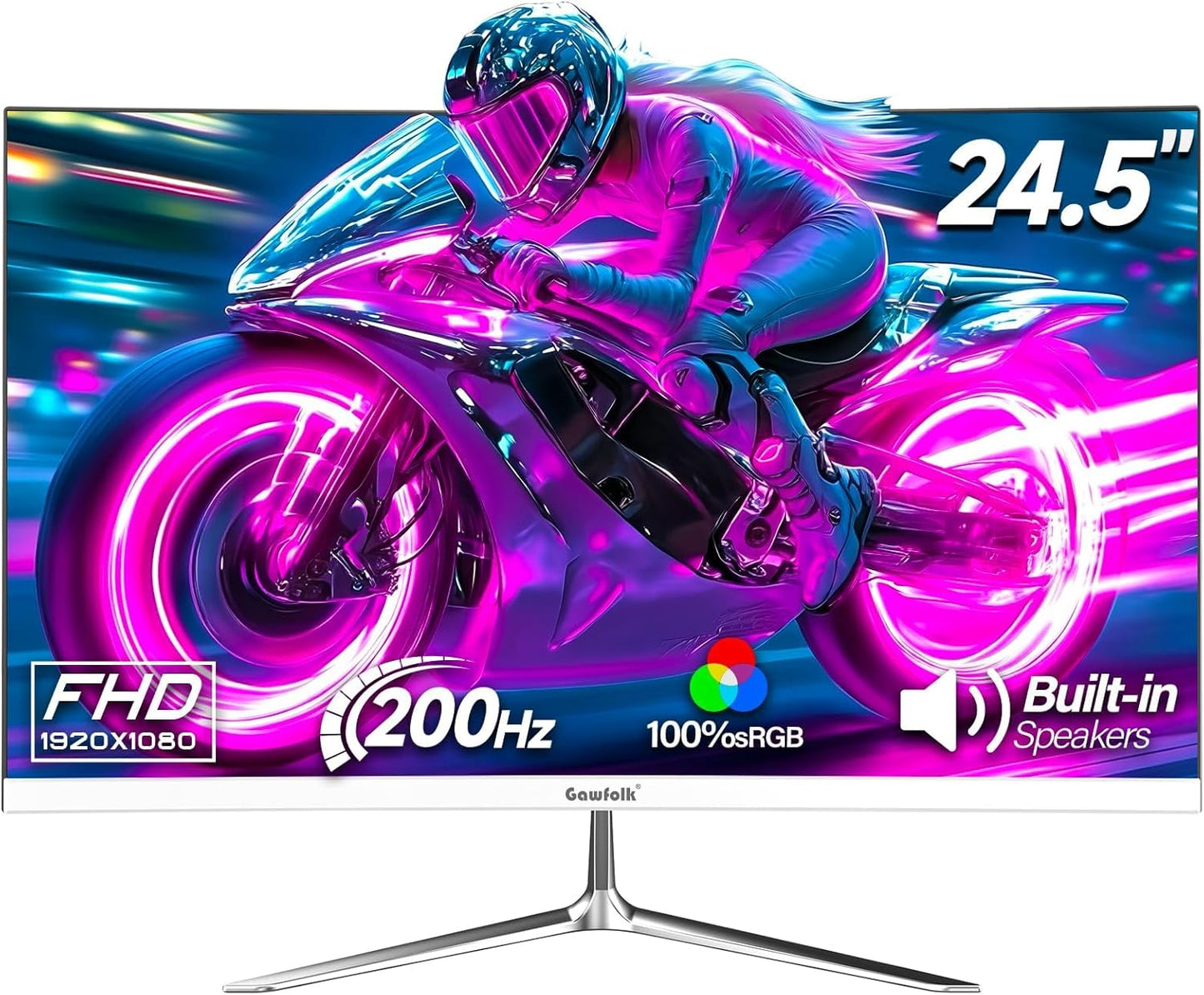 Gawfolk 32 Zoll Curved Gaming Monitor 180HZ / 165Hz / 144hz PC Bildschirm Full HD 1080P, Rahmenloses 1800R Gebogenes Computerbildschirm mit FreeSync und Eye Care Technologie, unterstützt VESA
