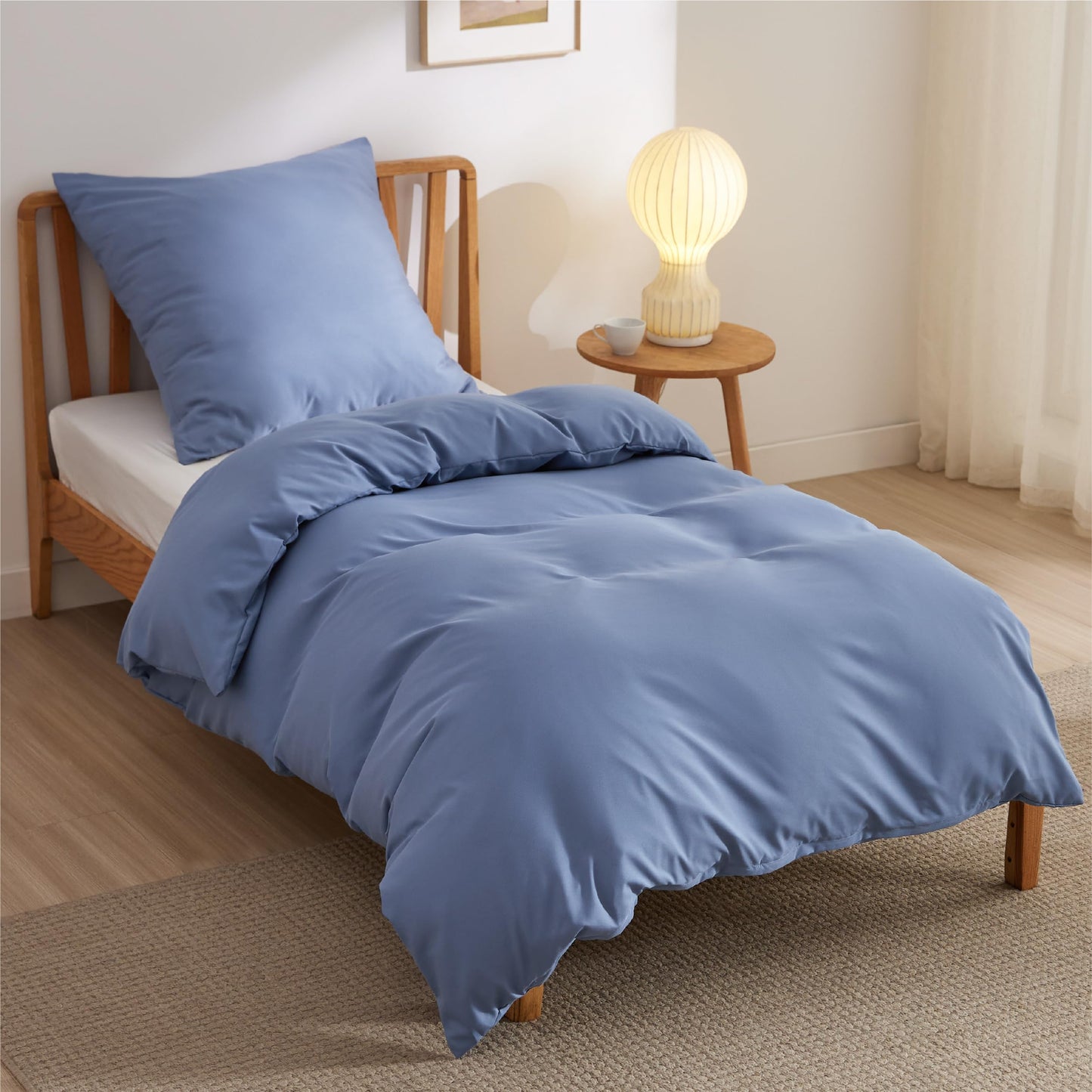 Bedsure Bed Linen 135 x 200 cm, 4-Piece Anthracite Bed Linen, 2 Duvet Covers 135 x 200 cm and 2 Pillowcases 80 x 80 cm, Oeko-Tex Bed Linen Sets, Polyester Microfibre with Zip