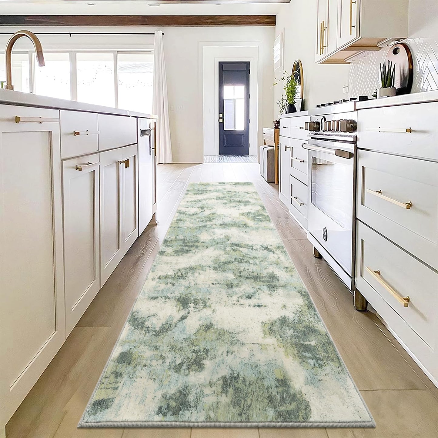 UMINEUX Washable Area Rug 5'x7' Large Modern Abstract Living Room Rug with Anti-Slip Rubber Backing, Ultra Soft Low Pile Rugs Carpet for Dining Room Bedroom Home Office Decor