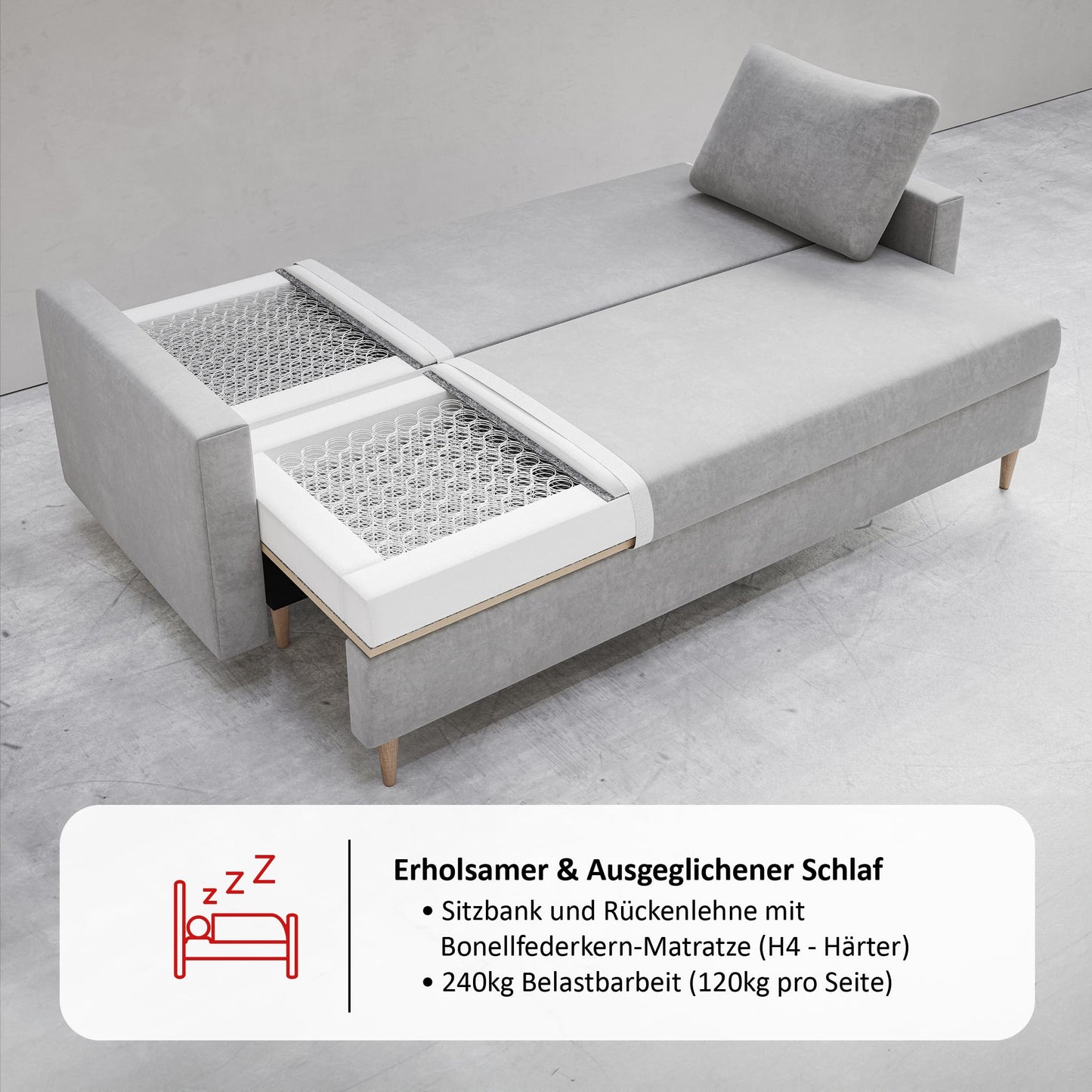 MOTIVENA Leo Sofa Set, Sofa Set 3 2 1 Living Room, Sofa 3 2 1 Set, Couch Set, Futon Set, Living Room Couch Set, Couch 3 2 1 Set, Bonell Spring Core (H4), Velvet, Grey Light Grey