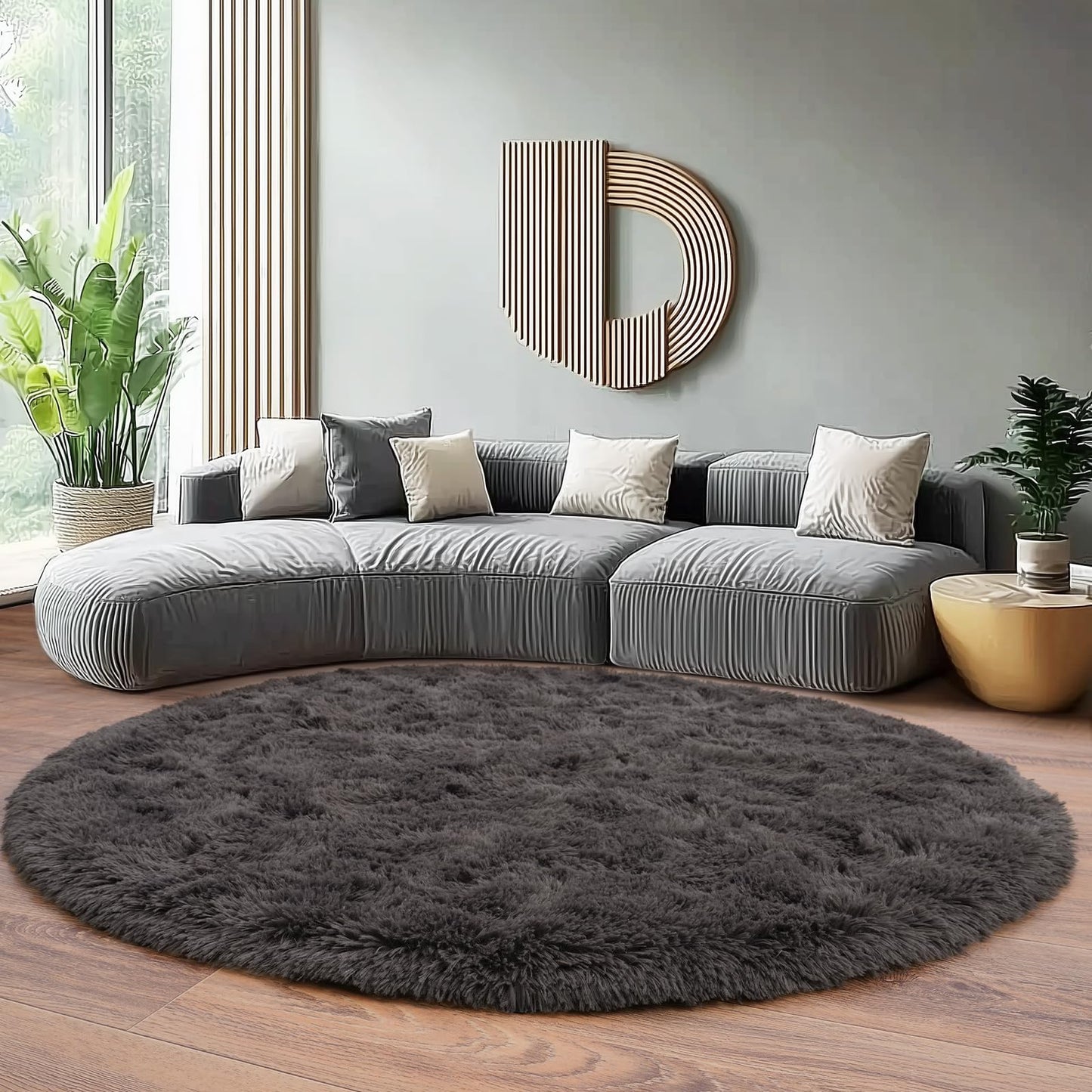 BSGIFT High Pile Rug, Grey, 160 x 230 cm, Shaggy Long Pile Fluffy Rug, Living Room, Modern Living Room Rug, Bed Rug, High-Pile Carpet, Non-Slip for Bedroom, Children's Room