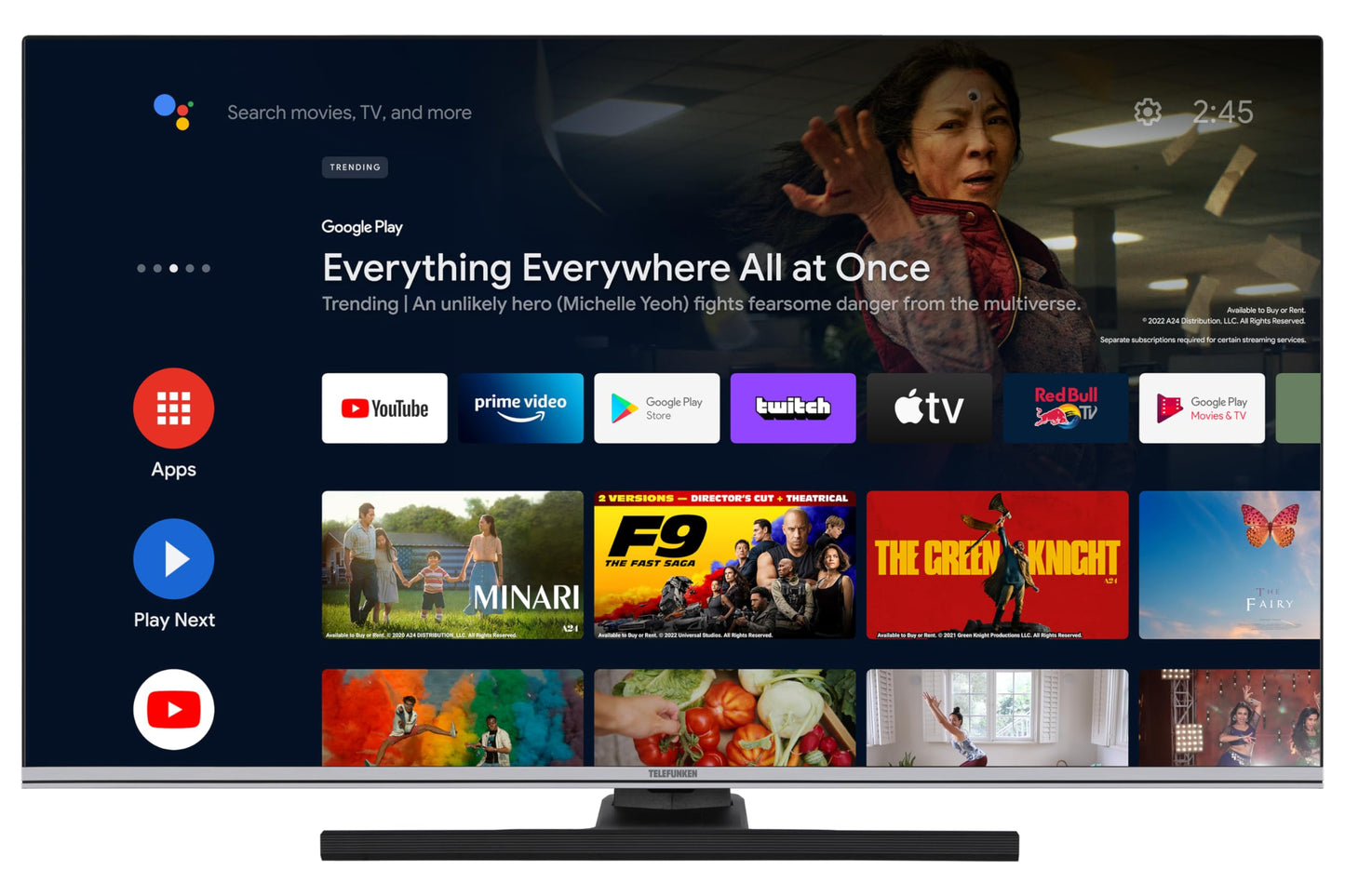 TELEFUNKEN QLED TV 32 Inch TV Full HD Android Smart TV (HDR, Triple Tuner, Bluetooth) QF32AN750S