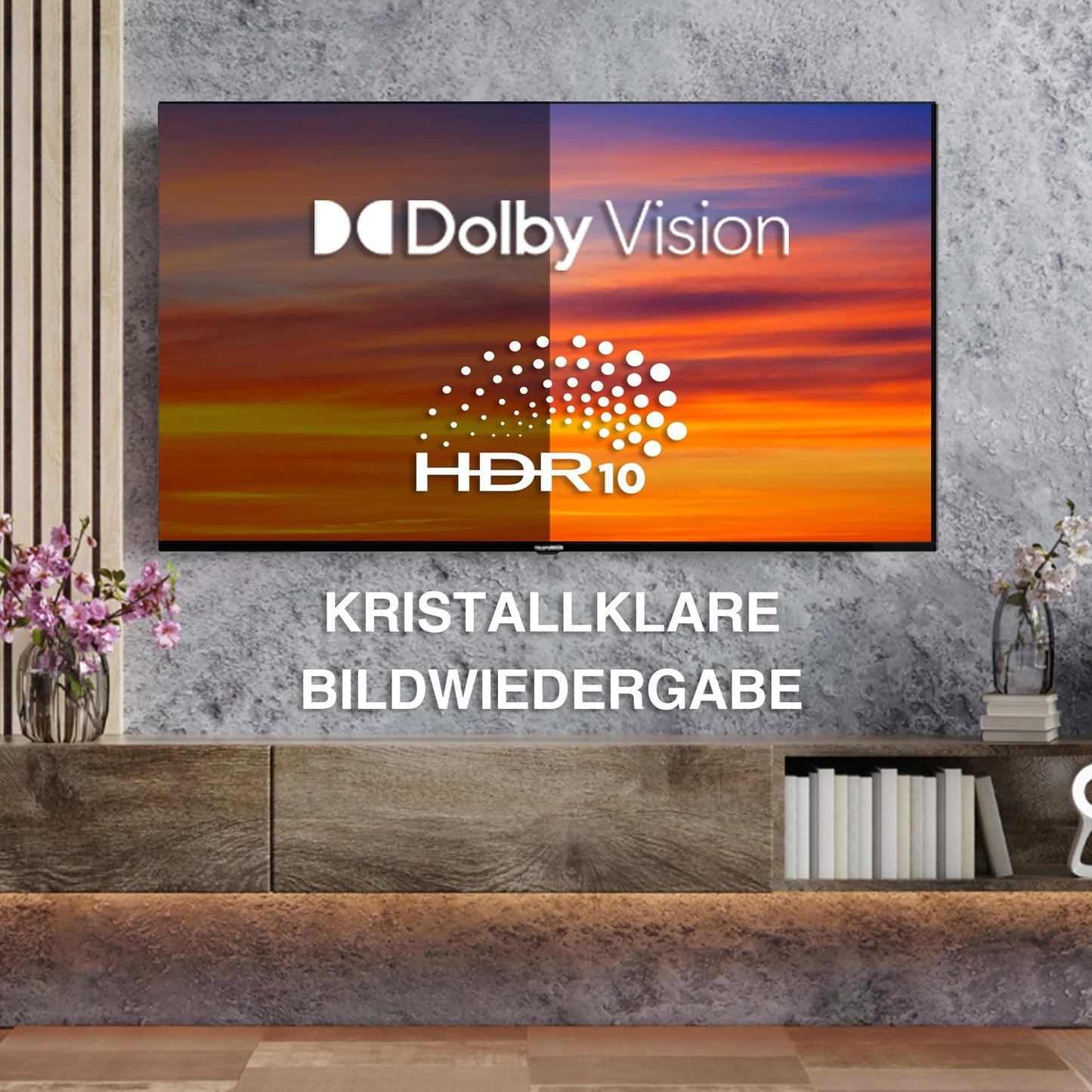 TELEFUNKEN VIDAA D43U790B2CW 4K TV 43 Inch Smart TV UHD, HDR TV with Dolby Vision, Triple Tuner and 6 Months HD+ Including LED TV, Black