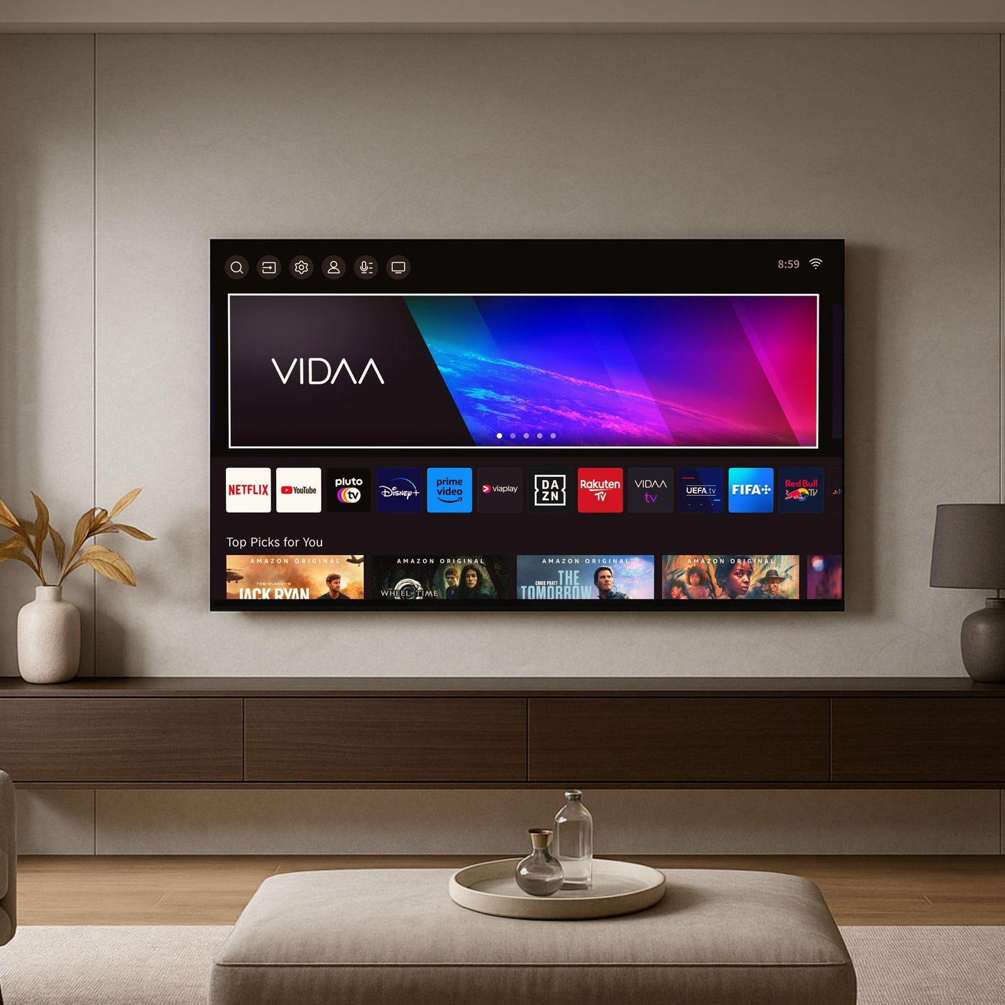 TELEFUNKEN VIDAA D43U790B2CW 4K TV 43 Inch Smart TV UHD, HDR TV with Dolby Vision, Triple Tuner and 6 Months HD+ Including LED TV, Black