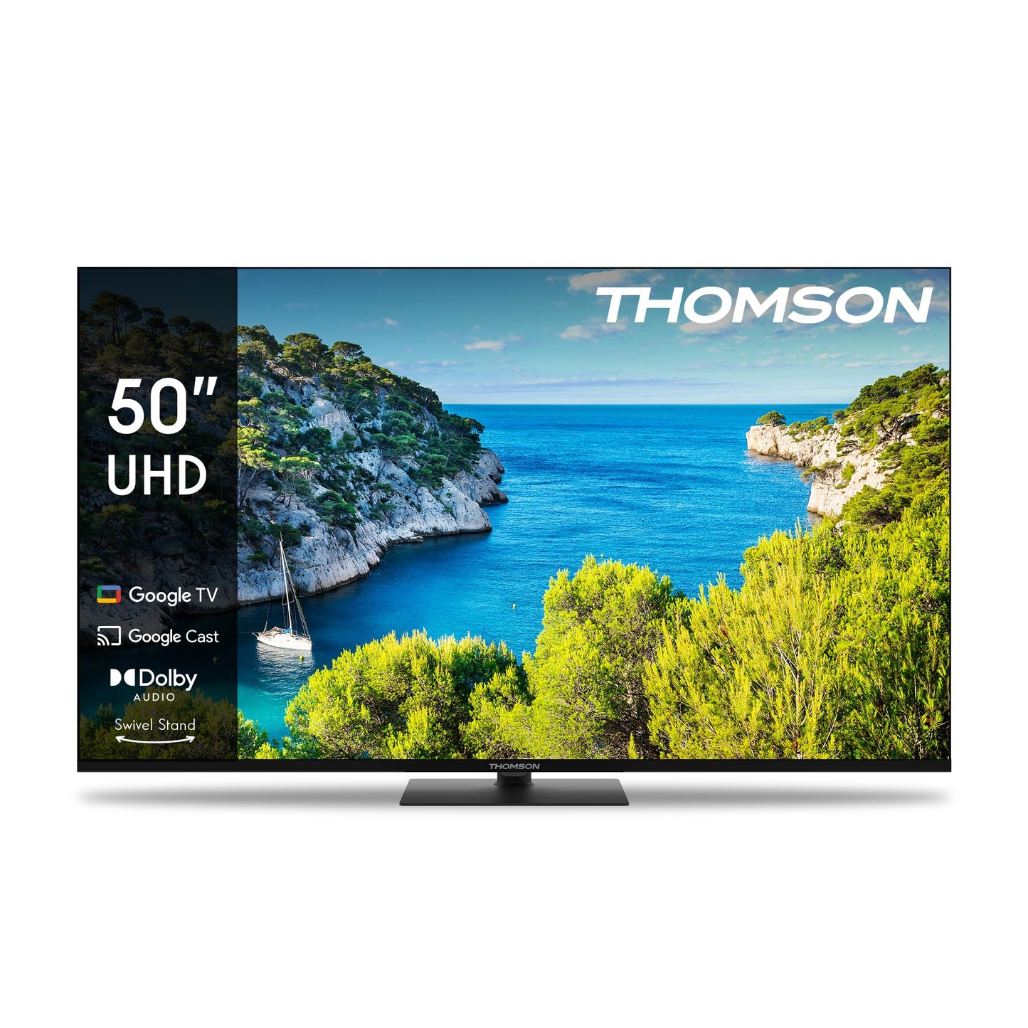 THOMSON 55QG6C14 QLED Plus Google Smart TV, Wi-Fi, Dolby Audio, Built-in Front Speaker, Bluetooth 5.1, Triple Tuner (Cable/Satellite/Antenna), HDMI, CI+, A+ Panel