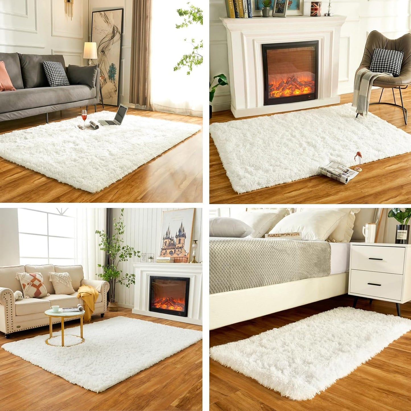 Obundi Pink Rug, Fluffy Living Room, Rugs, Teenager's Room, Girls, Soft Non-Slip Bedroom Carpet, Office, Small Rug (Pink, 60 x 120 cm)
