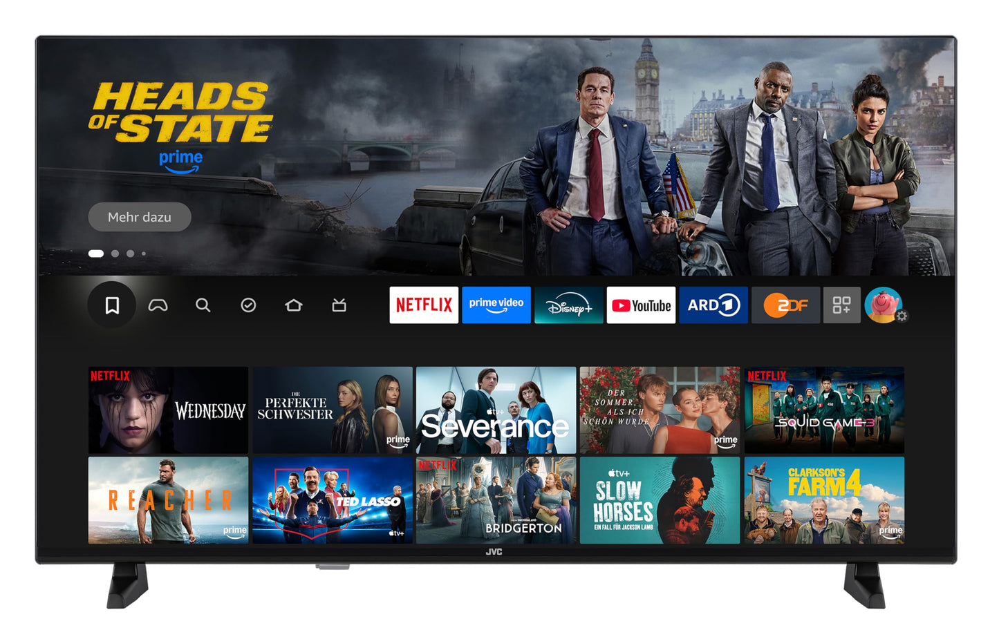 JVC Fernseher 24 Zoll Fire TV HD-Ready Smart TV HDR Fernseher mit Alexa Sprachsteuerung und Triple Tuner, LED TV LT-24VRH3555 (2026)