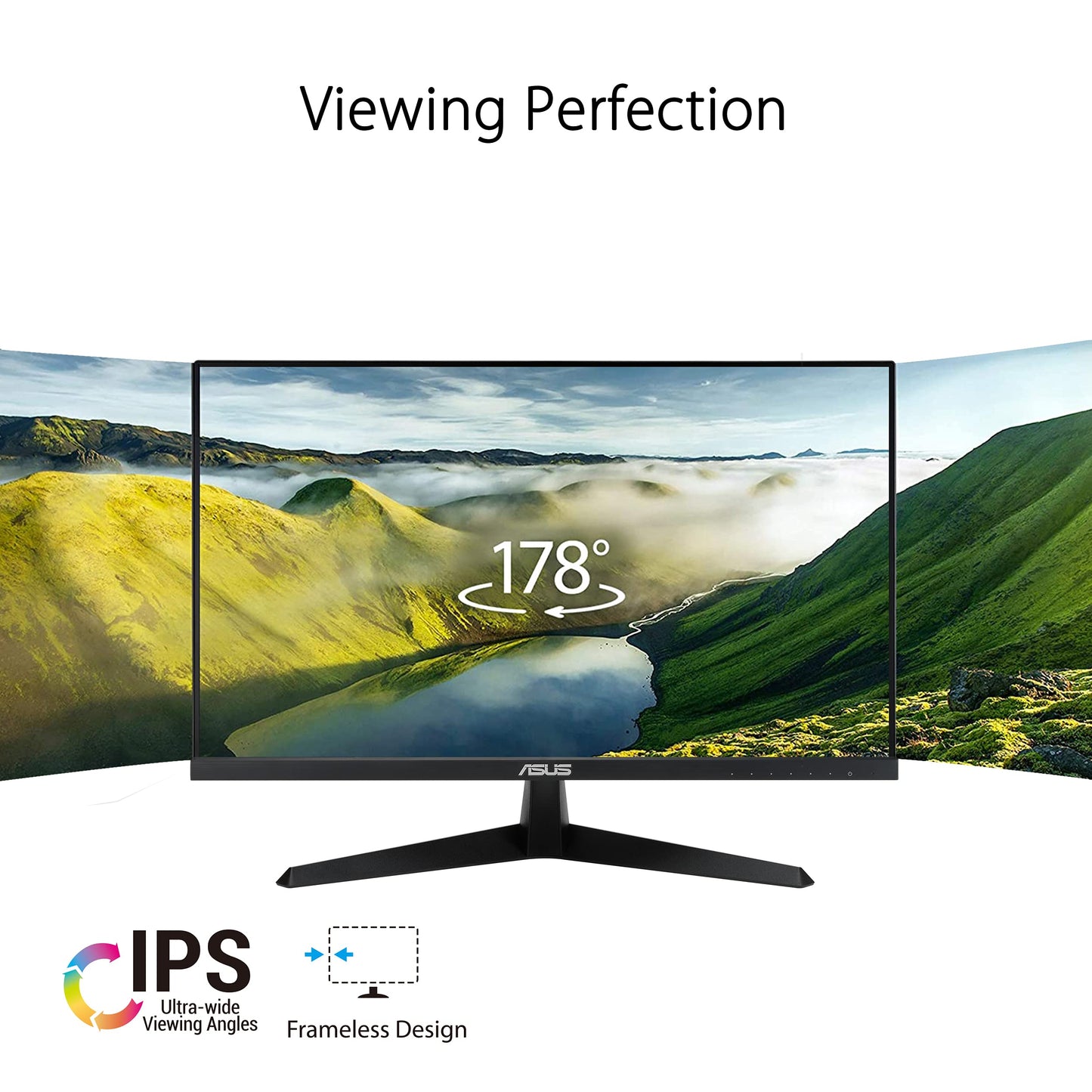 ASUS Eye Care VY279HGR - 27 Inch Full HD Monitor - 120 Hz, 1ms MPRT, AdaptiveSync, GameFast Input - IPS Panel, Vesa 100x100, 16:9, 1920x1080, HDMI, D-Sub