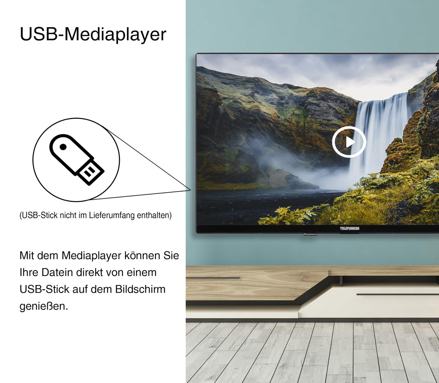 TELEFUNKEN VIDAA D43U790B2CW 4K TV 43 Inch Smart TV UHD, HDR TV with Dolby Vision, Triple Tuner and 6 Months HD+ Including LED TV, Black