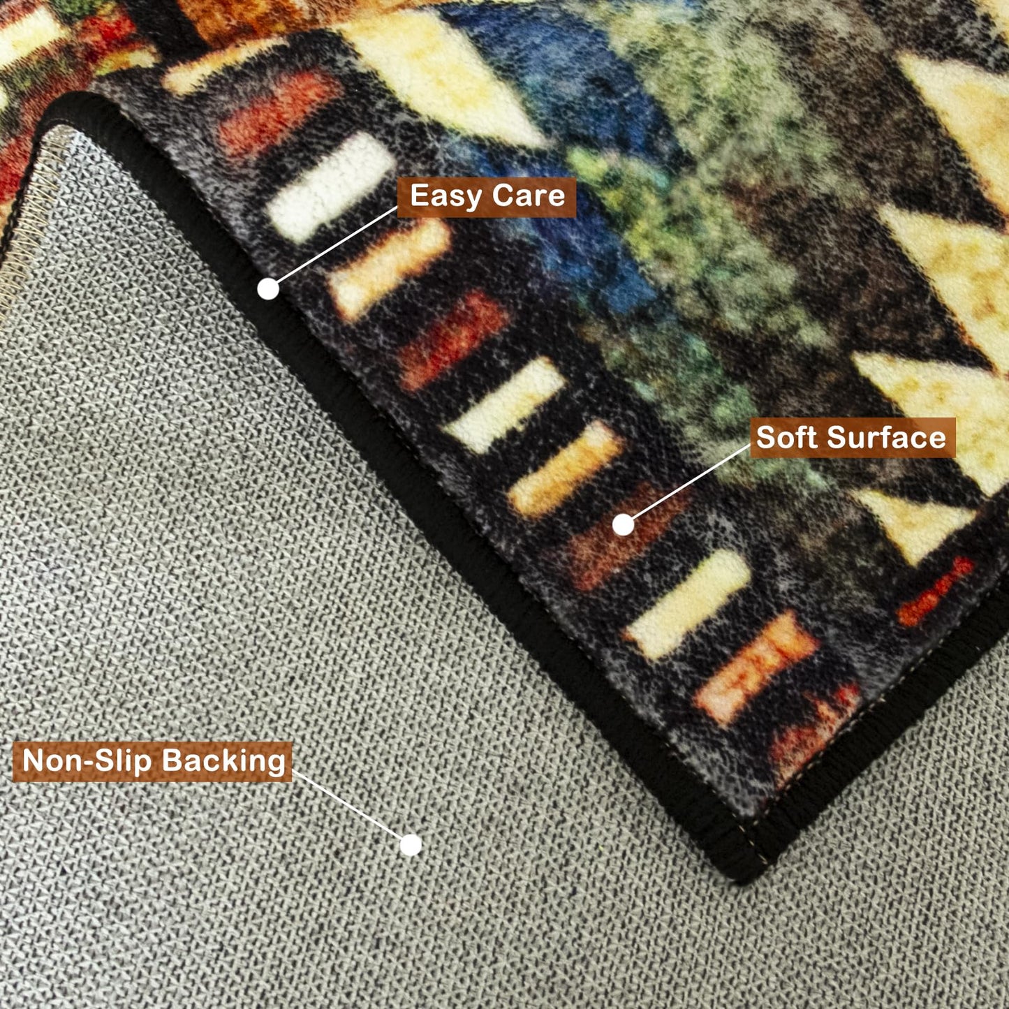 Teppich Quadratisch 160x160cm Vintage Flickenteppich Teppich Wohnzimmer Kurzflor Bunte Waschbar Rutschfest Easy Clean FüR Wohnzimmer, Schlafzimmer, Balkon, Auch FüR KüChe oder Esszimmer Geeignet.