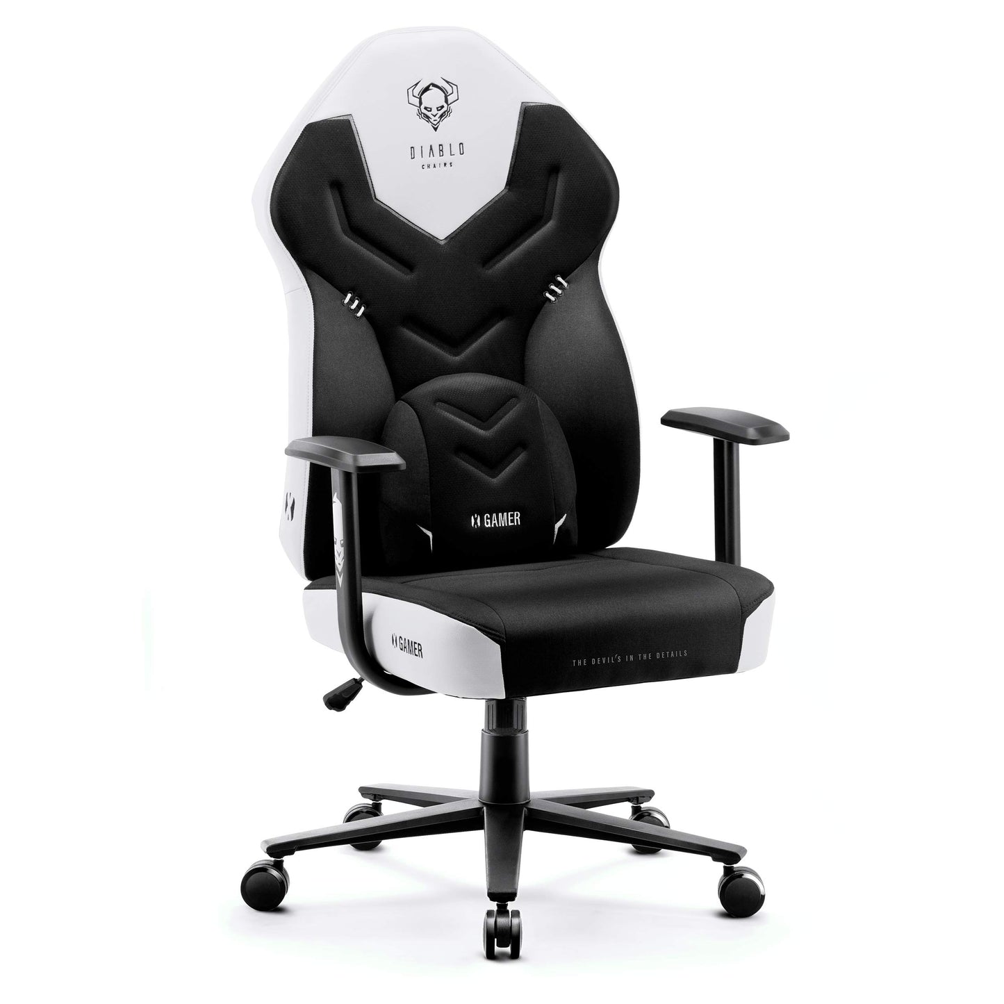 Diablo X-Gamer 2.0 Gaming Chair Office Chair Fabric Cover Ergonomic Design Lumbar Cushion Soft Pad Cushion (Pink-White)