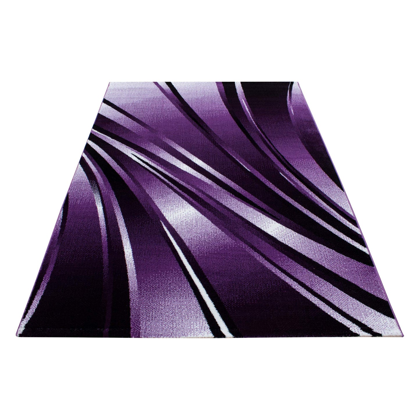 Carpetsale24 Teppich Wohnzimmer Moderne Abstrakt Wellen Design Schwarz - Grau - Weiß 160 x 230 cm - Kurzflor Schlafzimmer Pflegeleicht Extra Weich - Flauschig Waschbar Esszimmer Küche