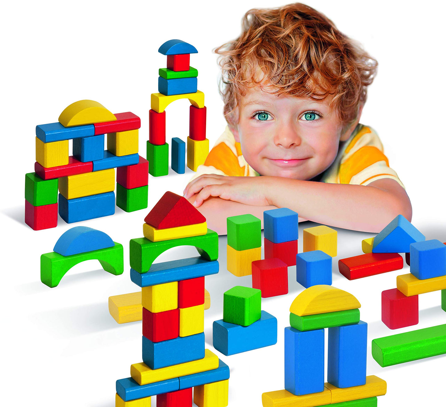 Eichhorn Colourful Wooden Building Blocks In One Shape, 25 mm