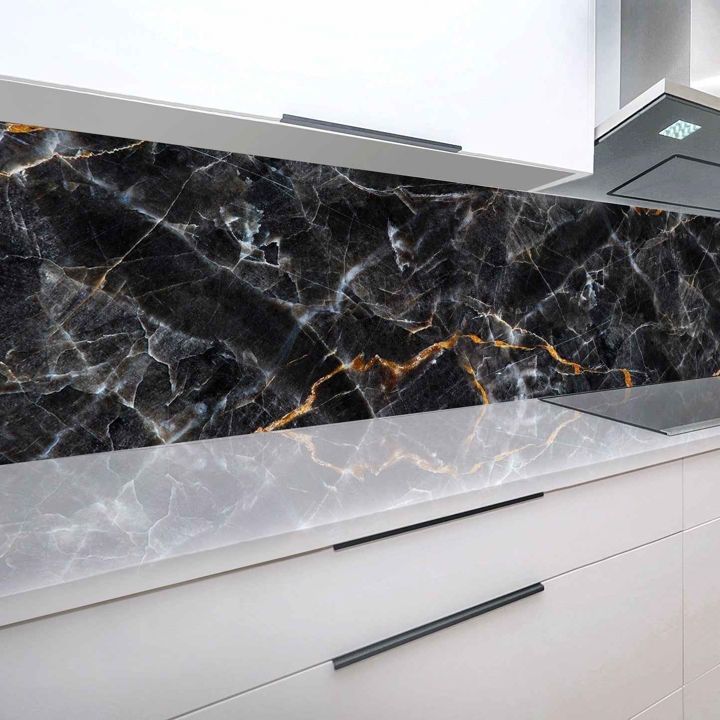 Rodnik Kitchen Splashback, Robust ABS Plastic Monolith Panel in Deluxe Quality, Direct Print, Choice of Motifs (Ice Cubes and Cherries)