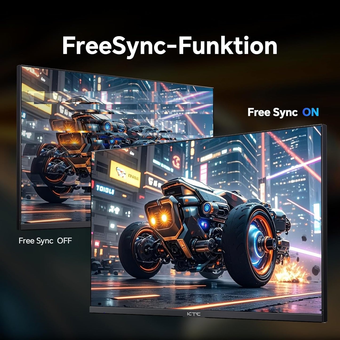 KTC 32 Zoll Monitor Curved 1000R, 2K WQHD (2560x1440p) 240Hz Gaming Monitor, 1ms, Adaptive Sync, 122% sRGB, 4000:1 Kontrast, 2 x DP 1.4 (240Hz), 2 x HDMI 2.0 (144Hz), Unterstützung von Tilt und VESA