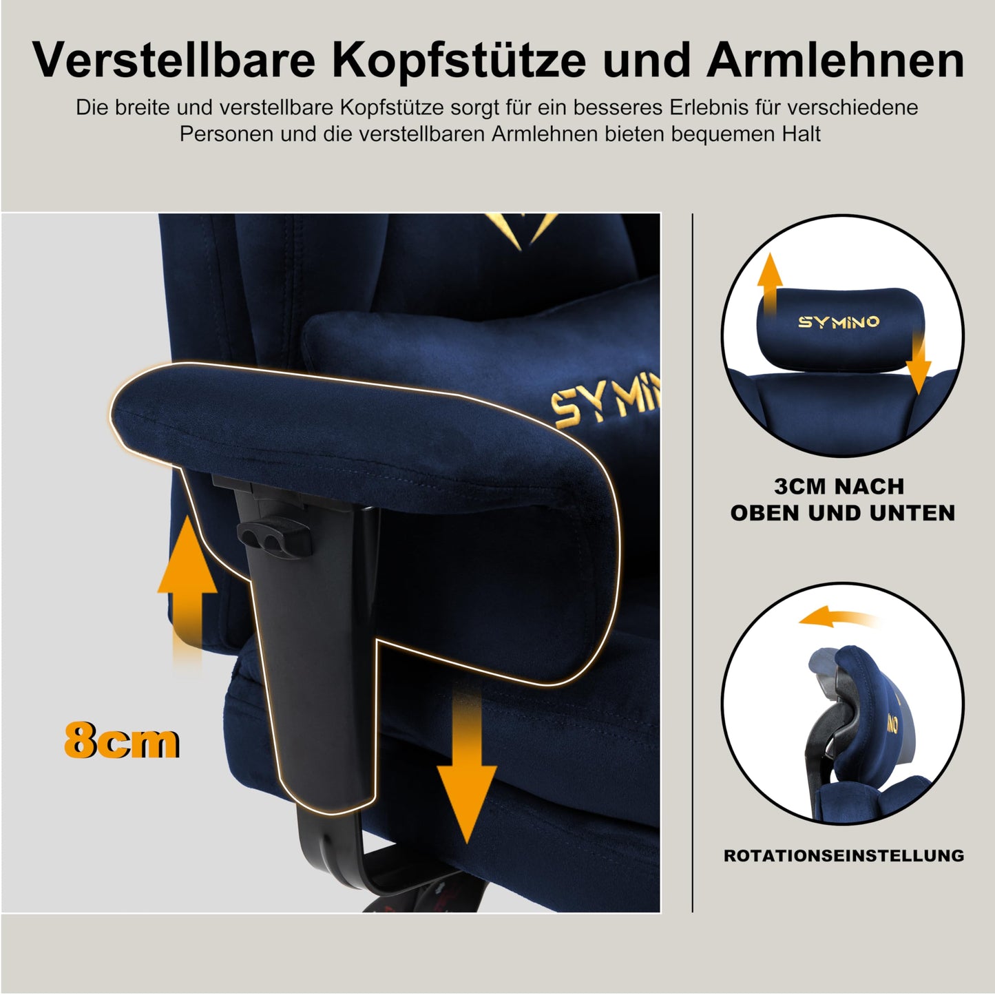 Symino Gaming Stuhl Chefsessel Bürostuhl Ergonomisch, Wildlederimitat Schreibtischstuhl mit Fußstütze Höhenverstellbarer Office Chair Computerstuhl 130kg, Schwarz