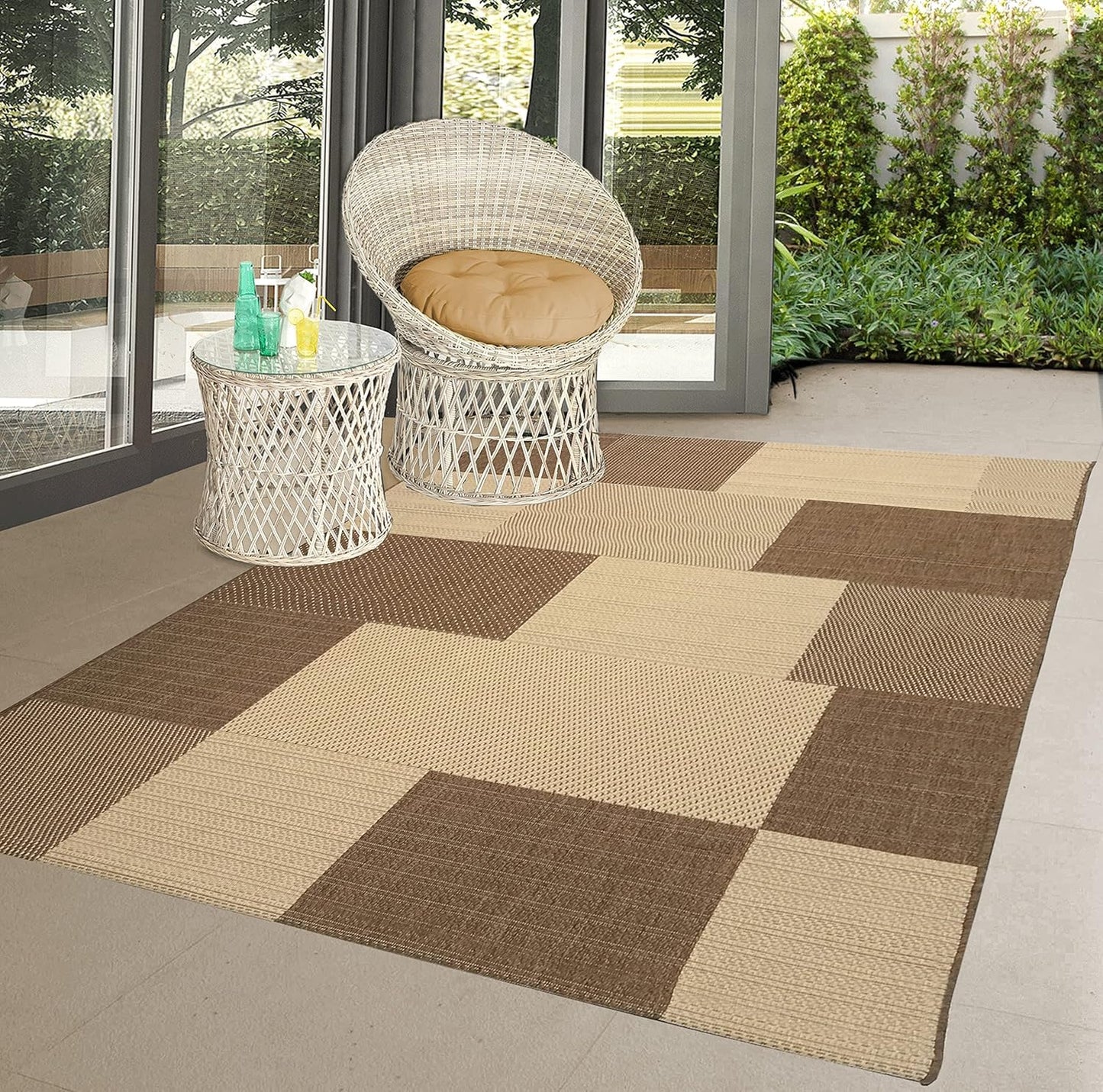 the carpet Mistra - Moderner In- und Outdoor Teppich, perfekt für das Wohnzimmer, Schlafzimmer oder die Terrasse, Wetterfest, langlebig und pflegeleicht, Natur, 300 x 400 cm