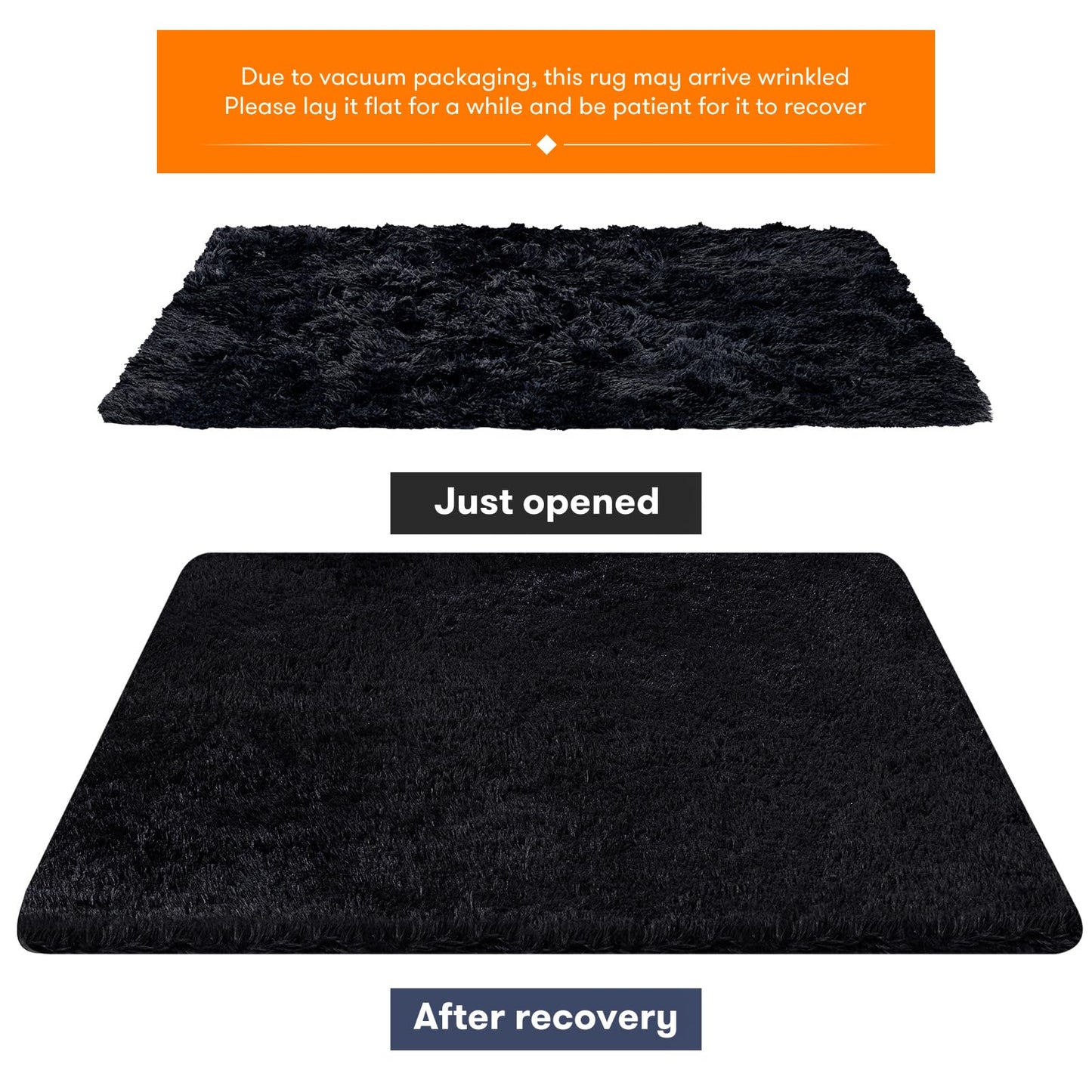 JOJOSEE Hochflor Teppich Wohnzimmer, 200 x 300 cm Anti-Rutsch Wohnzimmerteppich, Waschbarer Flauschiger Teppich für Schlafzimmer & Kinderzimmer, Hellgrau