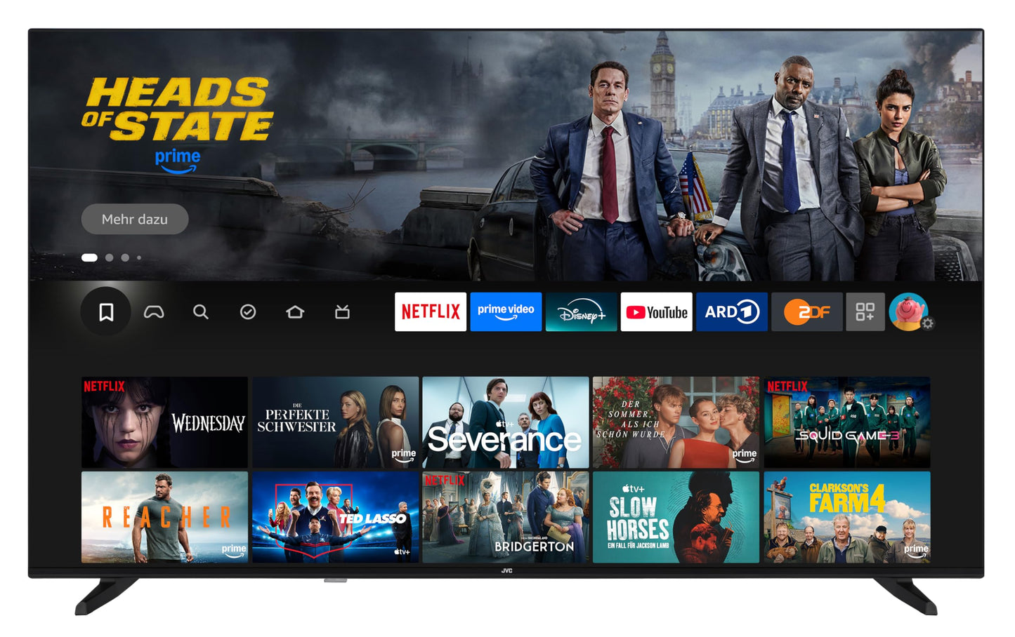 JVC Fernseher 24 Zoll Fire TV HD-Ready Smart TV HDR Fernseher mit Alexa Sprachsteuerung und Triple Tuner, LED TV LT-24VRH3555 (2026)