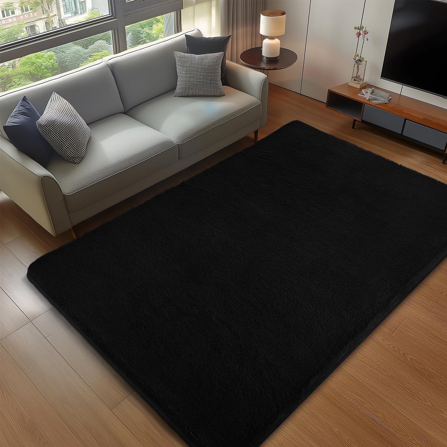 Sour Lemon Teppich Wohnzimmer 240x300, Kinderzimmer Mädchen Junge Schlafzimmer Grau, Kurzfloriger Weicher Wohnzimmerteppich, Flauschig, Waschbar