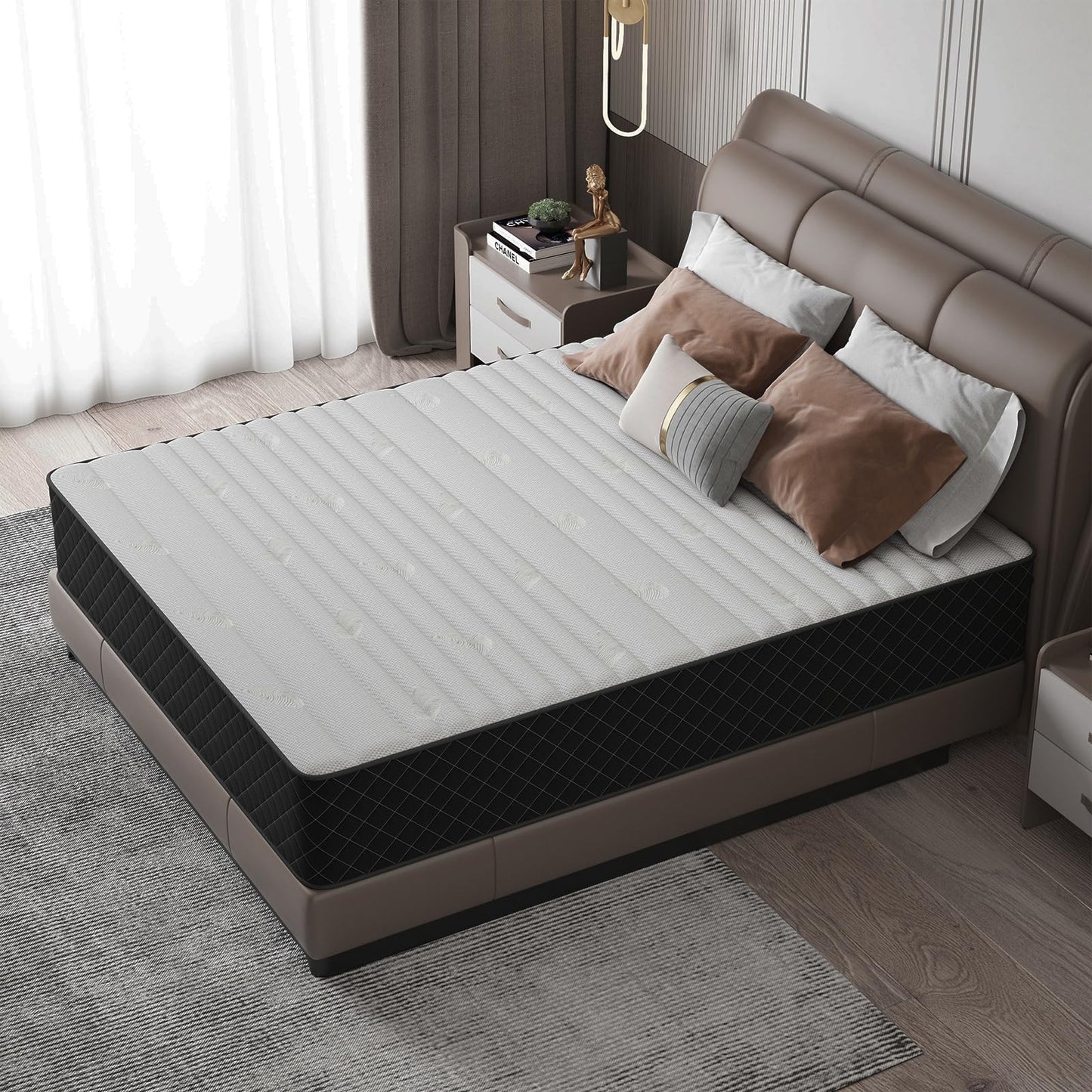MOLPHIT Mattress 140 x 200 cm, Height 25 cm, Oeko-Tex Certified, Hardness H3 and H4, 7-Zone Pocket Spring Mattress with Comfort Foam, Fabric with Soft, Durable and Skin-Friendly, 140 x 200 x 25 cm