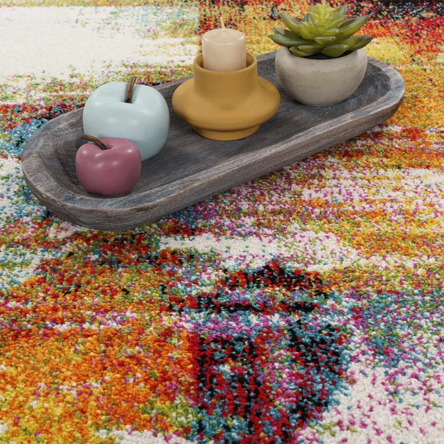 Taracarpet Moderner Designer Kurzflor Teppich bunt Multi fürs Wohnzimmer Schlafzimmer und Kinderzimmer Vision Graffiti 120x170 cm
