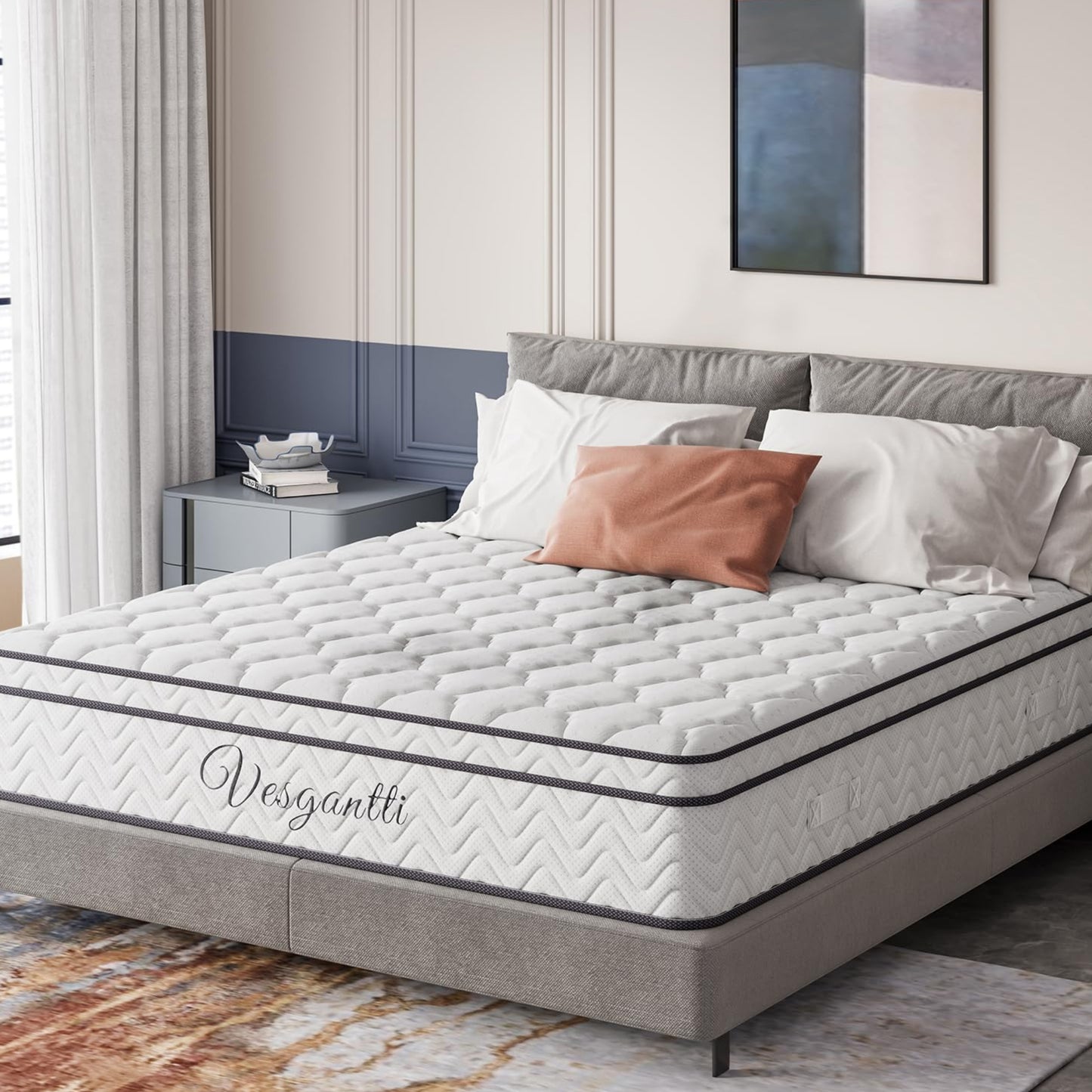 Vesgantti Matratze 180x200 höhe 22cm H3 7-Zonen Taschenfederkernmatratze Mittelfeste Orthopädischem Kaltschaummatratze Öko-Tex Zertifiziert Matratzen Klassik BoxTop