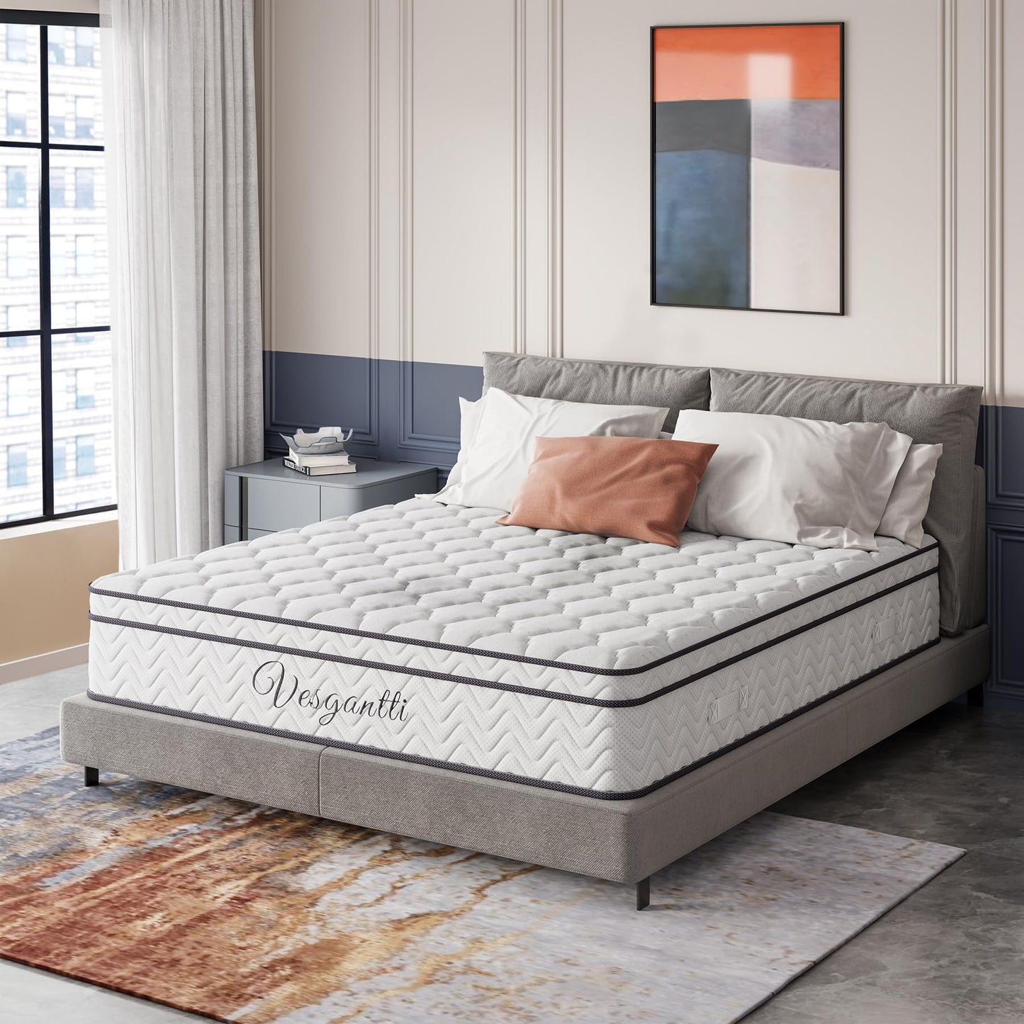 Vesgantti Matratze 180x200 höhe 22cm H3 7-Zonen Taschenfederkernmatratze Mittelfeste Orthopädischem Kaltschaummatratze Öko-Tex Zertifiziert Matratzen Klassik BoxTop