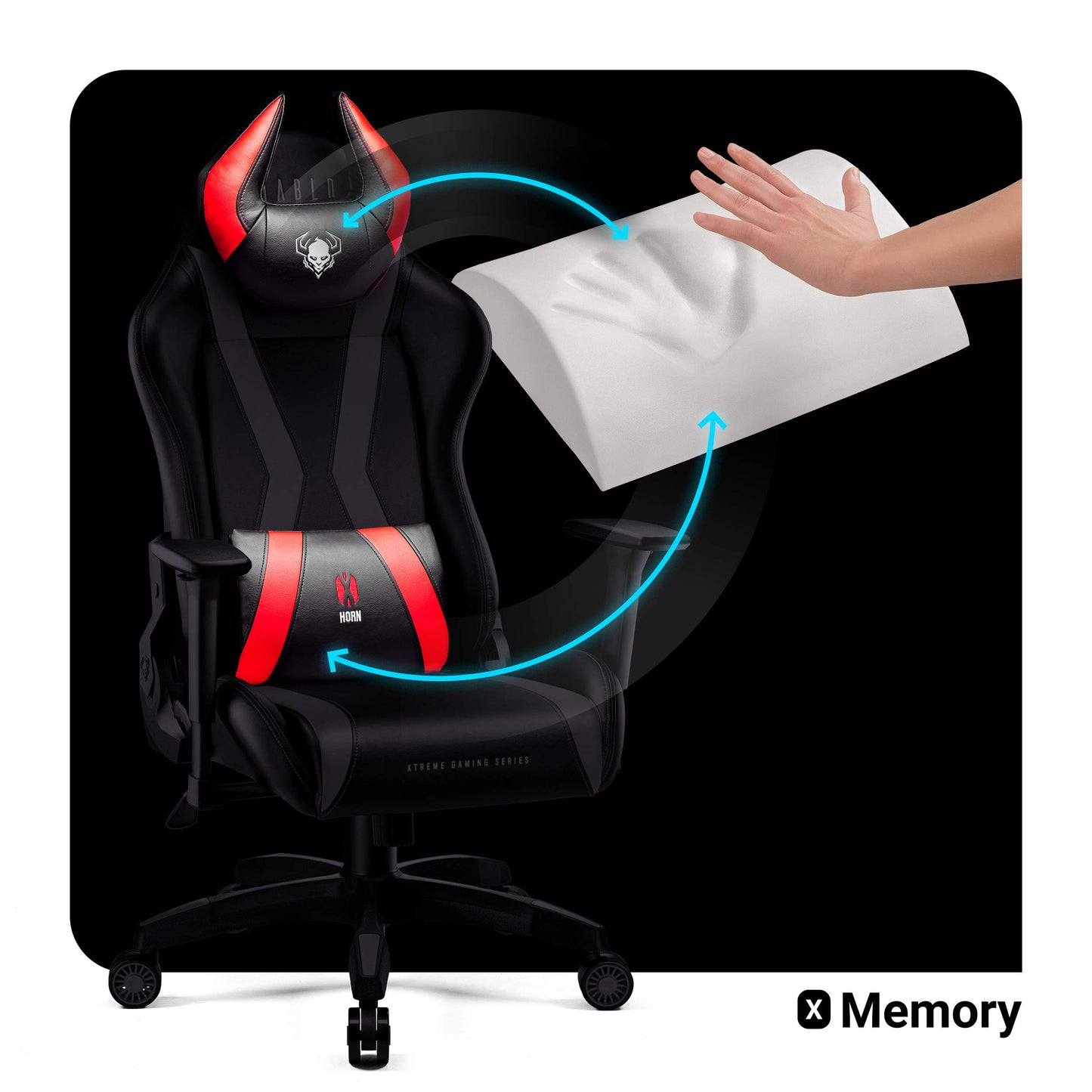 Diablo X-Horn Gaming Office Chair Desk Chair 3D Armrests Ergonomic Design Neck / Lumbar Cushion Imitation Leather Rocker Function
