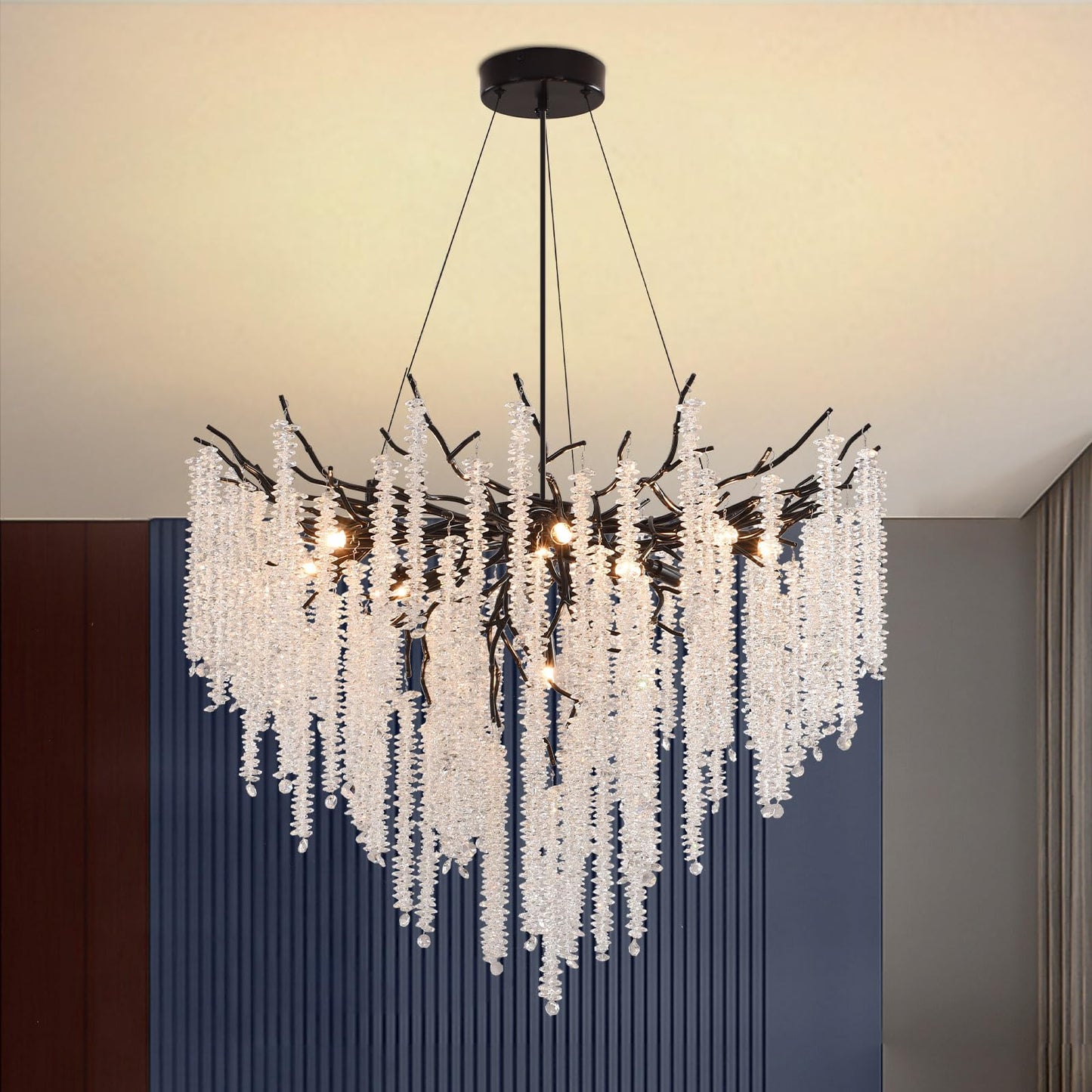 AHXIAOZN Modern Kronleuchter Kristall Leuchte,Luxus Kristall Pendelleuchte,Dimmbar Rund Kristall Hängeleuchte,für Esszimmer, Küche, Wohnzimmer, Schlafzimmer, Flur, Café,Bar(Gold,60cm)