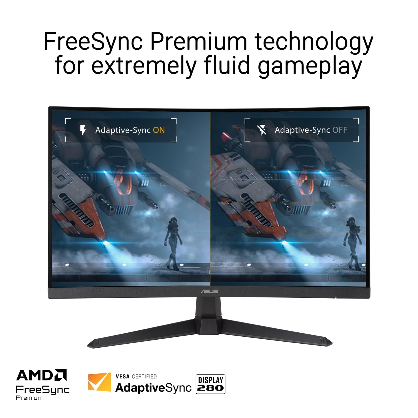 ASUS TUF Gaming VG34VQL1B, 34 Inch UWQHD Curved Monitor, 165 Hz, 1 ms MPRT, FreeSync Premium, DisplayHDR 400, VA Panel, 21:9, 3440 x 1440, DisplayPort, HDMI, USB, Ergonomic, Black