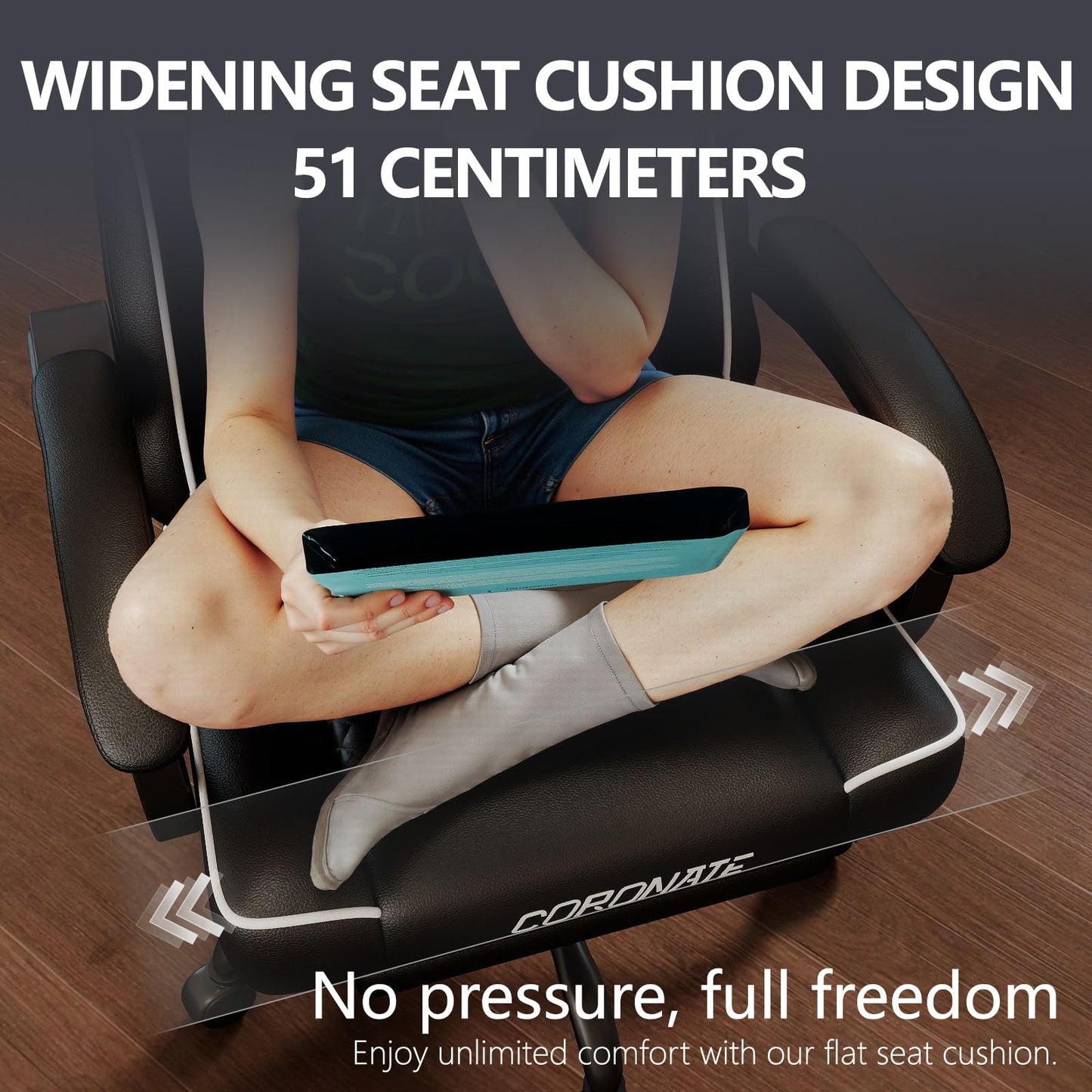 NSMAZXO Gaming Stuhl Ergonomisch mit Verstellbarer Rückenlehne & 360° Drehfunktion - Bürostuhl für Erwachsene/Jugendliche 150KG,PC-Stuhl Stoff in Grün für Homeoffice/Gaming