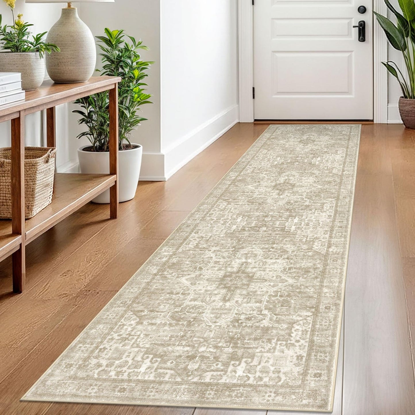 2x3 Blue Washable Rug for Entrance, Soft Traditional Area Rug, Non-Slip Printed Kitchen Rugs, Low-Pile Medallion Indoor Door Mat, Small Farmhouse Carpet for Entryway Kitchen Foyer Bedside