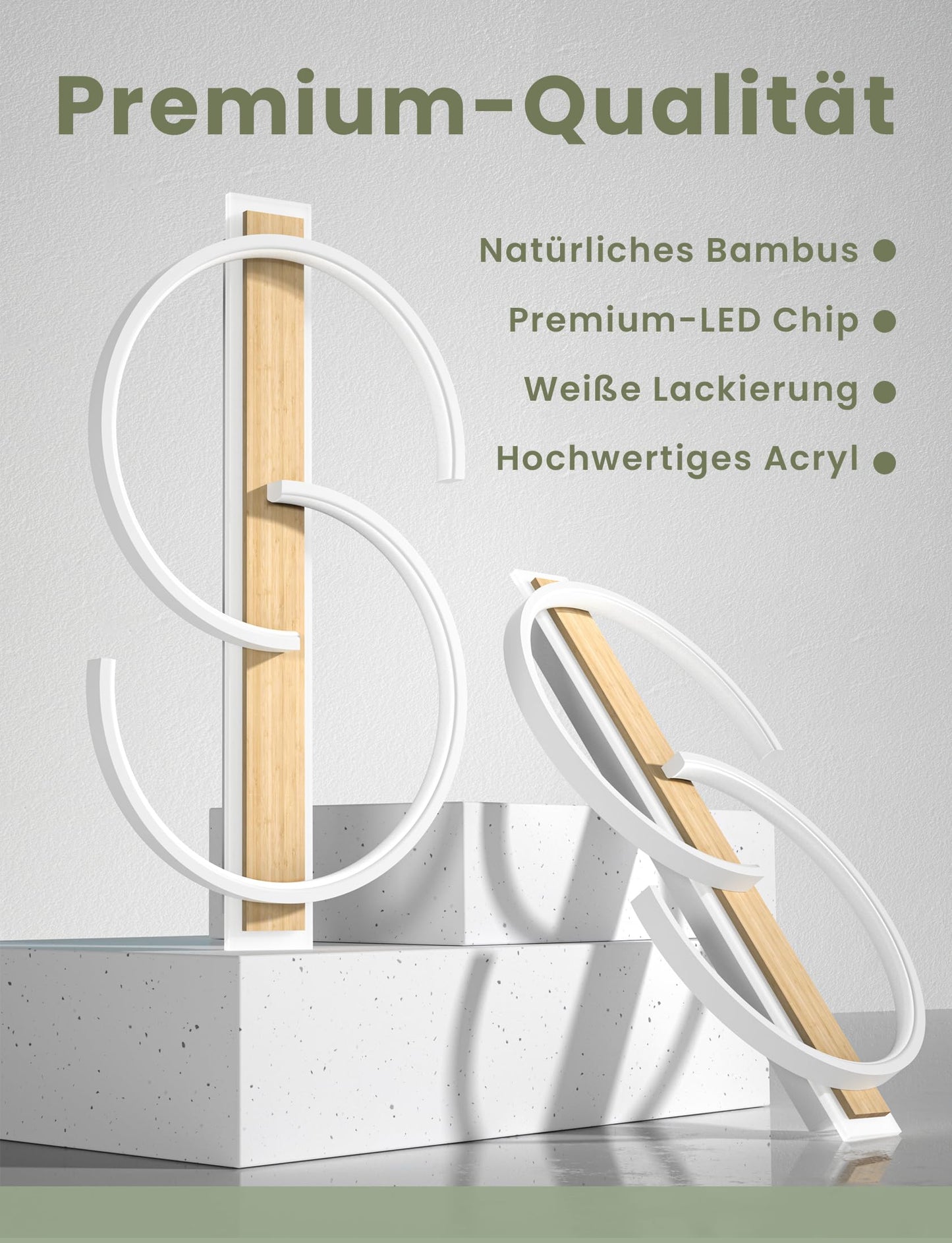 LUOLONG LED Deckenleuchte Dimmbar Deckenlampe Schwarz Wohnzimmerlampe 35W mit Fernbedienung 2-Ringen kreis Deckenleuchte Schlafzimmerlampe Arbeitzimmer Büro Modern Led deckenbeleuchtung-40cm Schwarz