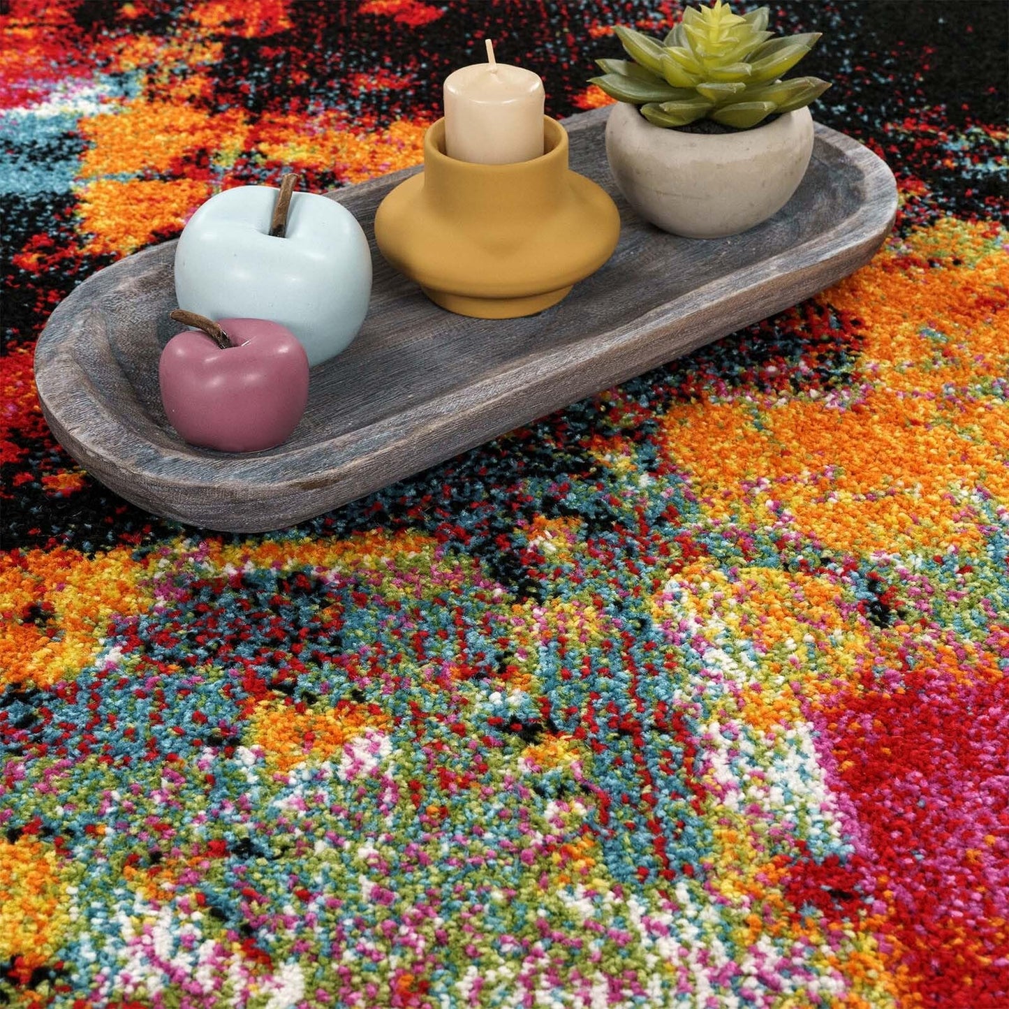 Taracarpet Moderner Designer Kurzflor Teppich bunt Multi fürs Wohnzimmer Schlafzimmer und Kinderzimmer Vision Graffiti 120x170 cm