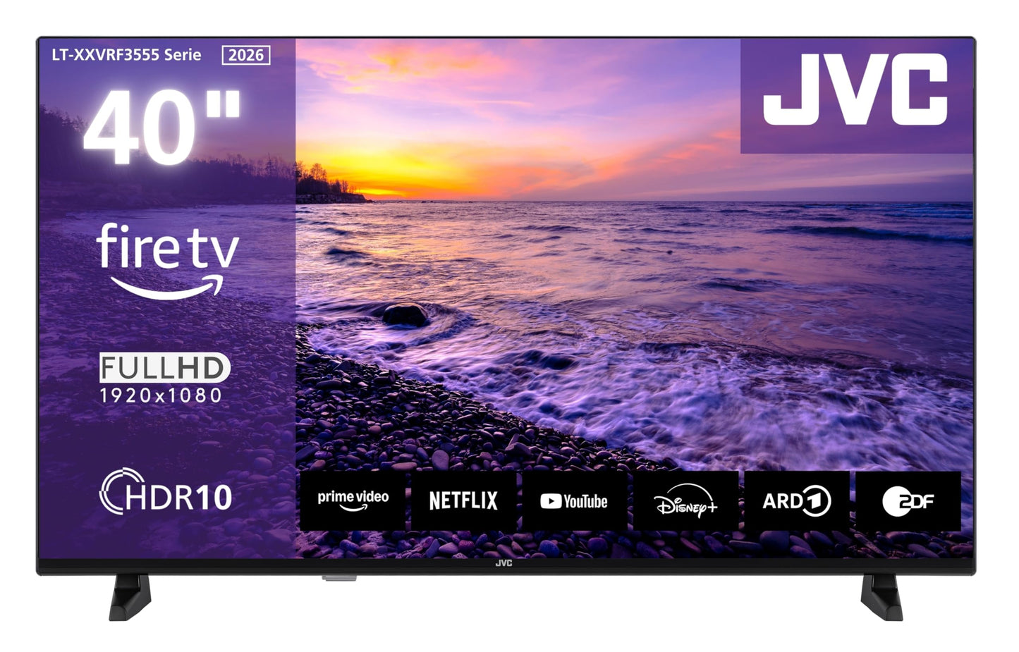 JVC Fernseher 24 Zoll Fire TV HD-Ready Smart TV HDR Fernseher mit Alexa Sprachsteuerung und Triple Tuner, LED TV LT-24VRH3555 (2026)