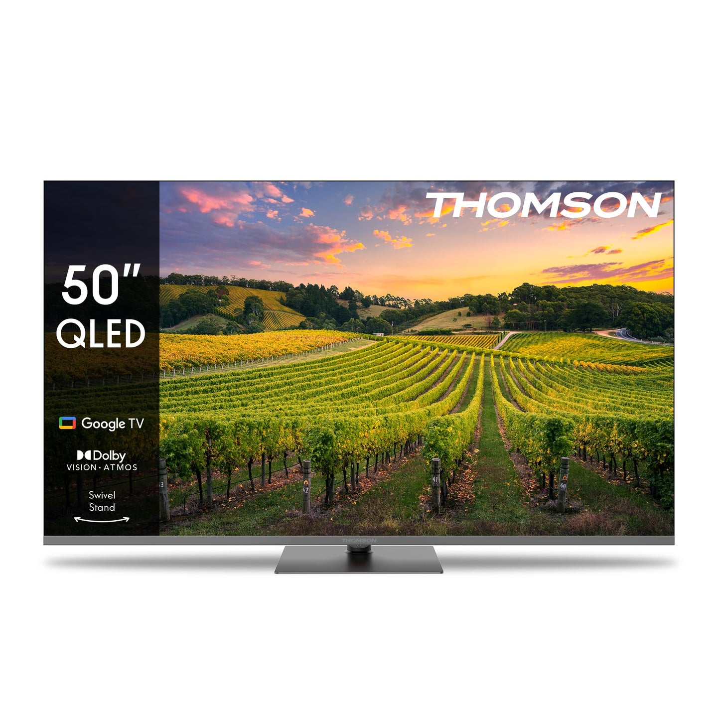 THOMSON 55QG6C14 QLED Plus Google Smart TV, Wi-Fi, Dolby Audio, Built-in Front Speaker, Bluetooth 5.1, Triple Tuner (Cable/Satellite/Antenna), HDMI, CI+, A+ Panel