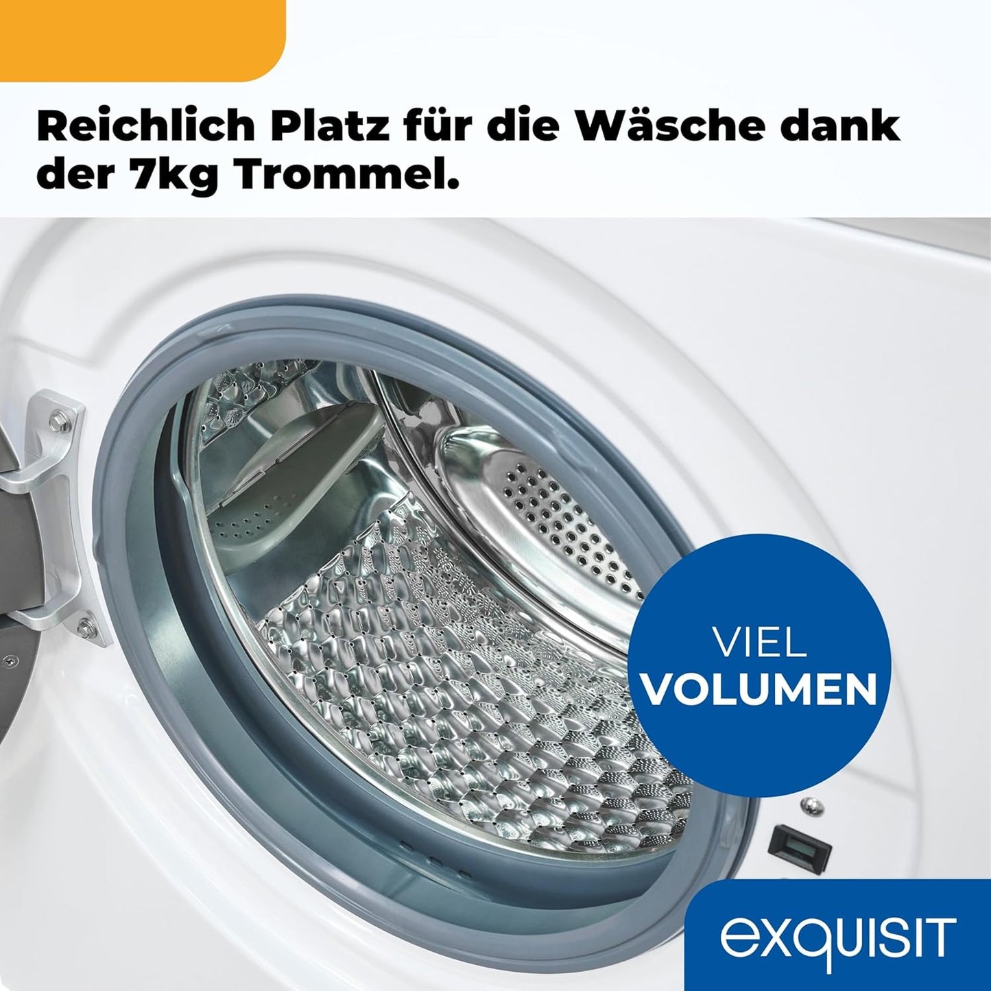 Exquisit Waschmaschine 7kg, Energieeffizienzklasse A, max. 1400 U/Min, Kurzprogramm, Mixprogramm, Startzeitvorwahl (3-24 Std.), Aquastop, 12 Waschprogramme, WA57014-020A weiss