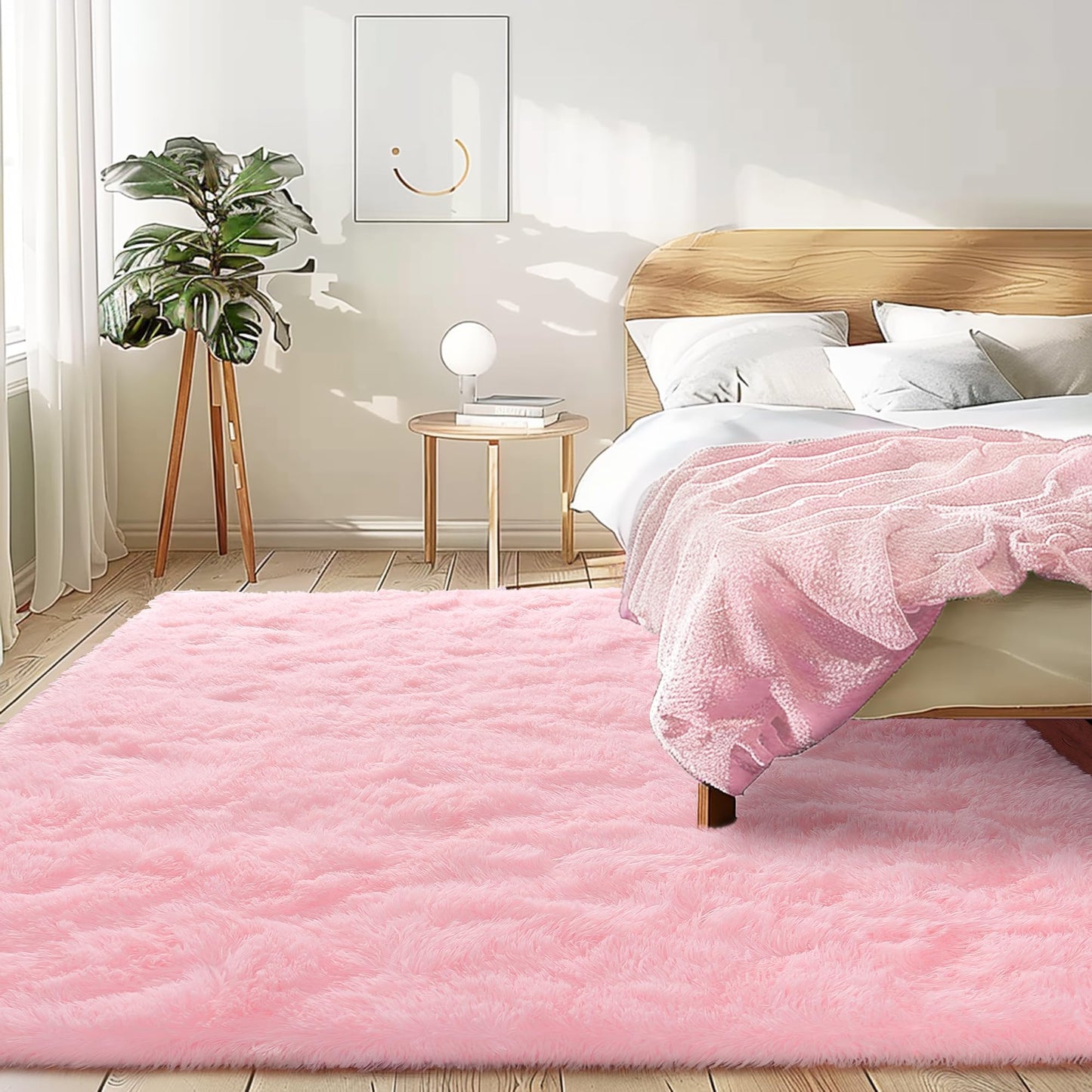 BSGIFT High Pile Rug, Grey, 160 x 230 cm, Shaggy Long Pile Fluffy Rug, Living Room, Modern Living Room Rug, Bed Rug, High-Pile Carpet, Non-Slip for Bedroom, Children's Room