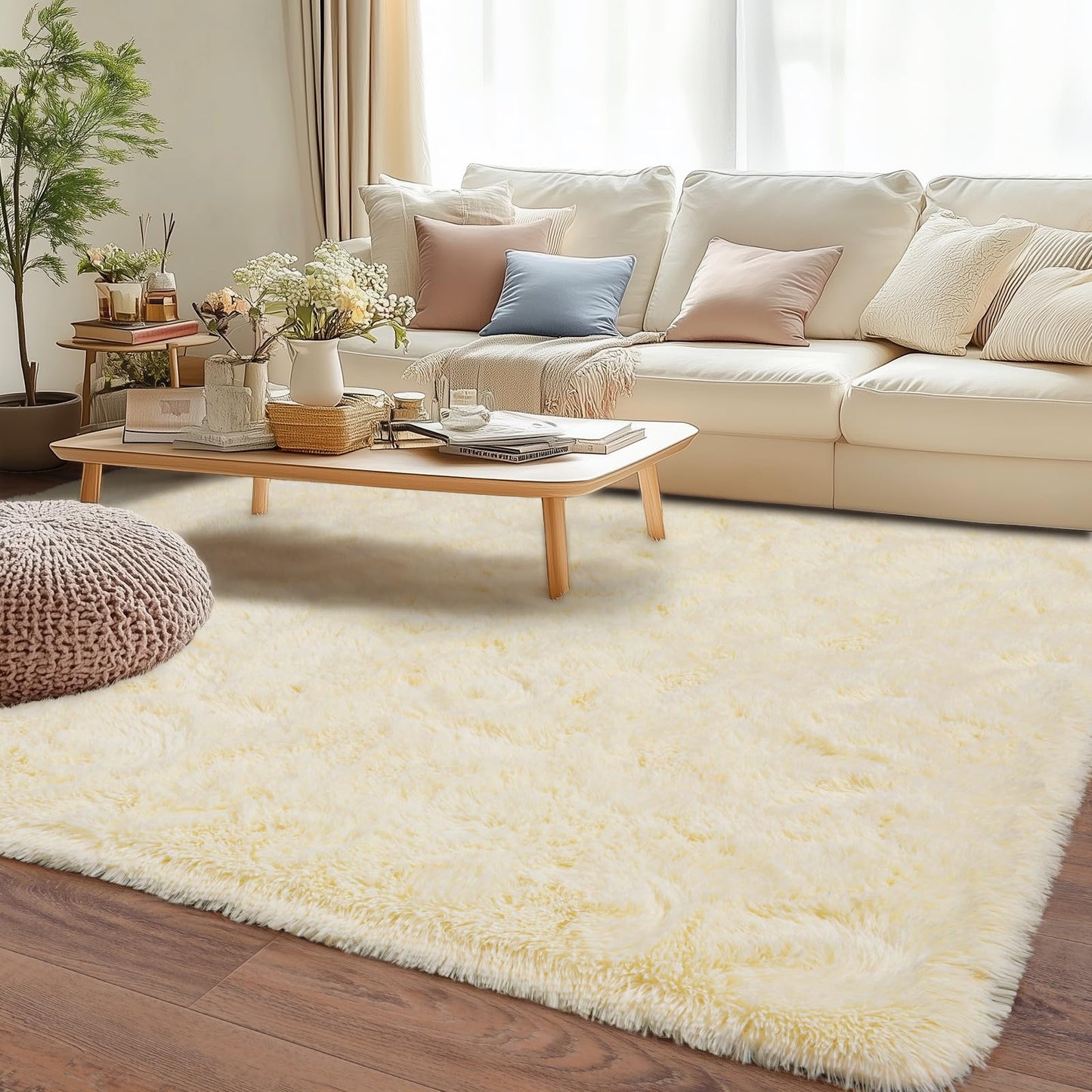 BSGIFT High Pile Rug, Grey, 160 x 230 cm, Shaggy Long Pile Fluffy Rug, Living Room, Modern Living Room Rug, Bed Rug, High-Pile Carpet, Non-Slip for Bedroom, Children's Room