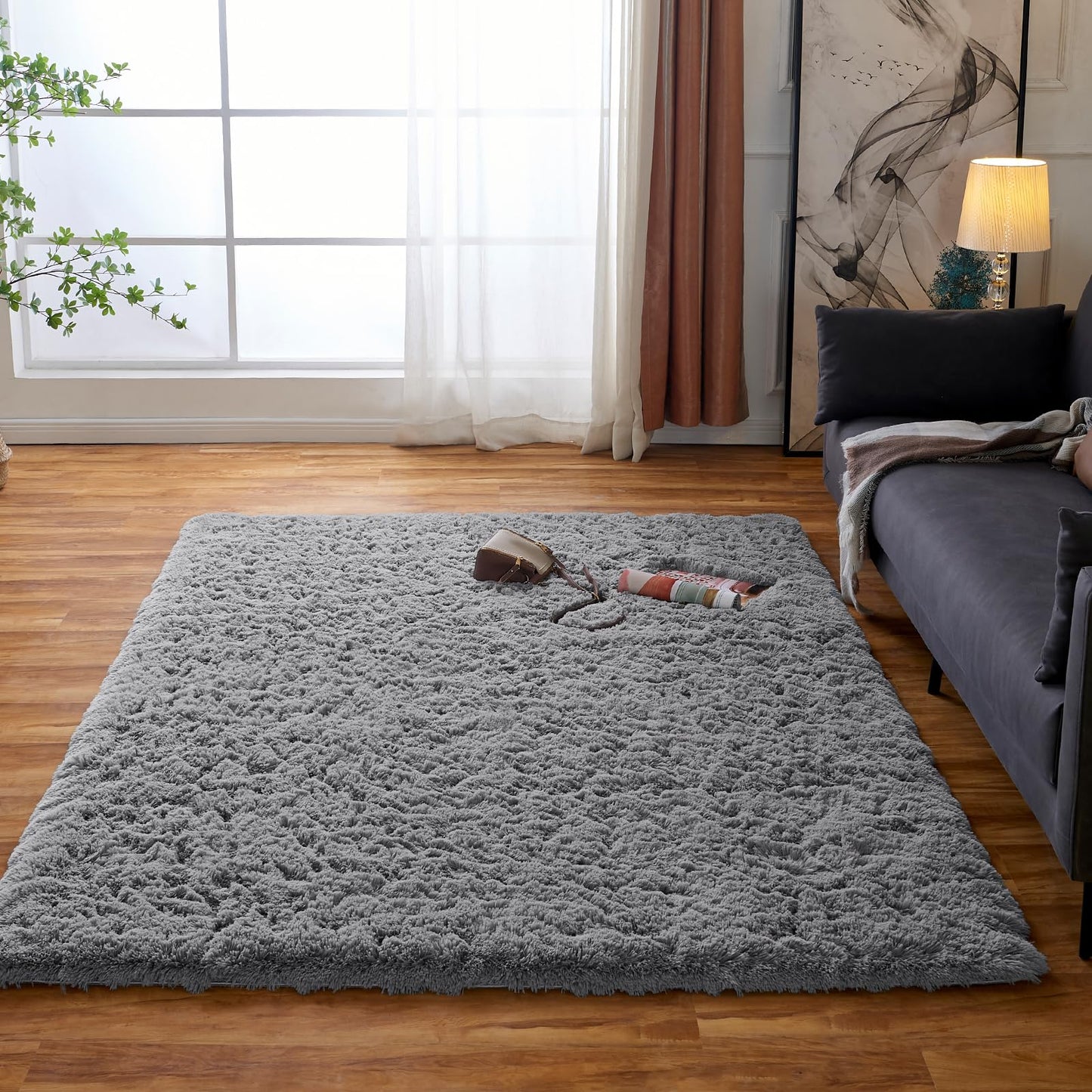Obundi Pink Rug, Fluffy Living Room, Rugs, Teenager's Room, Girls, Soft Non-Slip Bedroom Carpet, Office, Small Rug (Pink, 60 x 120 cm)