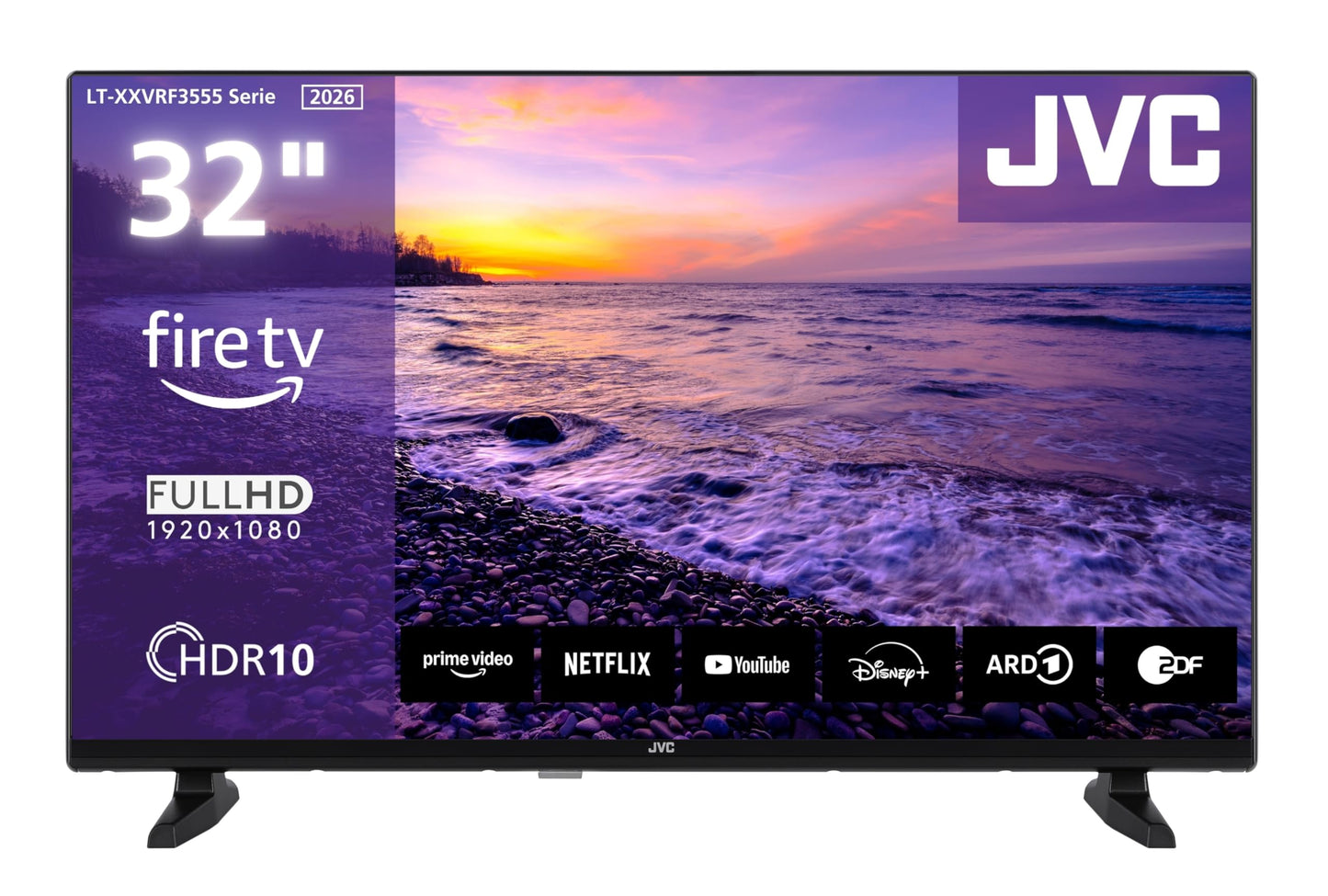 JVC Fernseher 24 Zoll Fire TV HD-Ready Smart TV HDR Fernseher mit Alexa Sprachsteuerung und Triple Tuner, LED TV LT-24VRH3555 (2026)