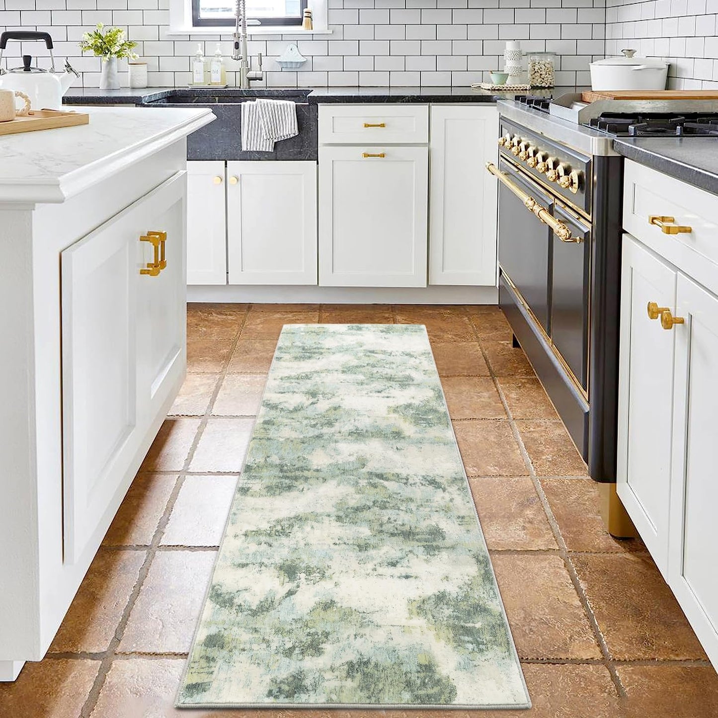 UMINEUX Washable Area Rug 5'x7' Large Modern Abstract Living Room Rug with Anti-Slip Rubber Backing, Ultra Soft Low Pile Rugs Carpet for Dining Room Bedroom Home Office Decor