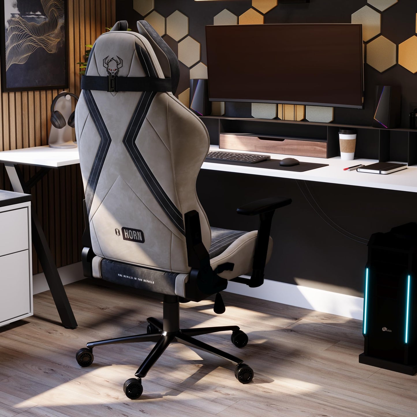Diablo X-Horn Gaming Office Chair Desk Chair 3D Armrests Ergonomic Design Neck / Lumbar Cushion Imitation Leather Rocker Function