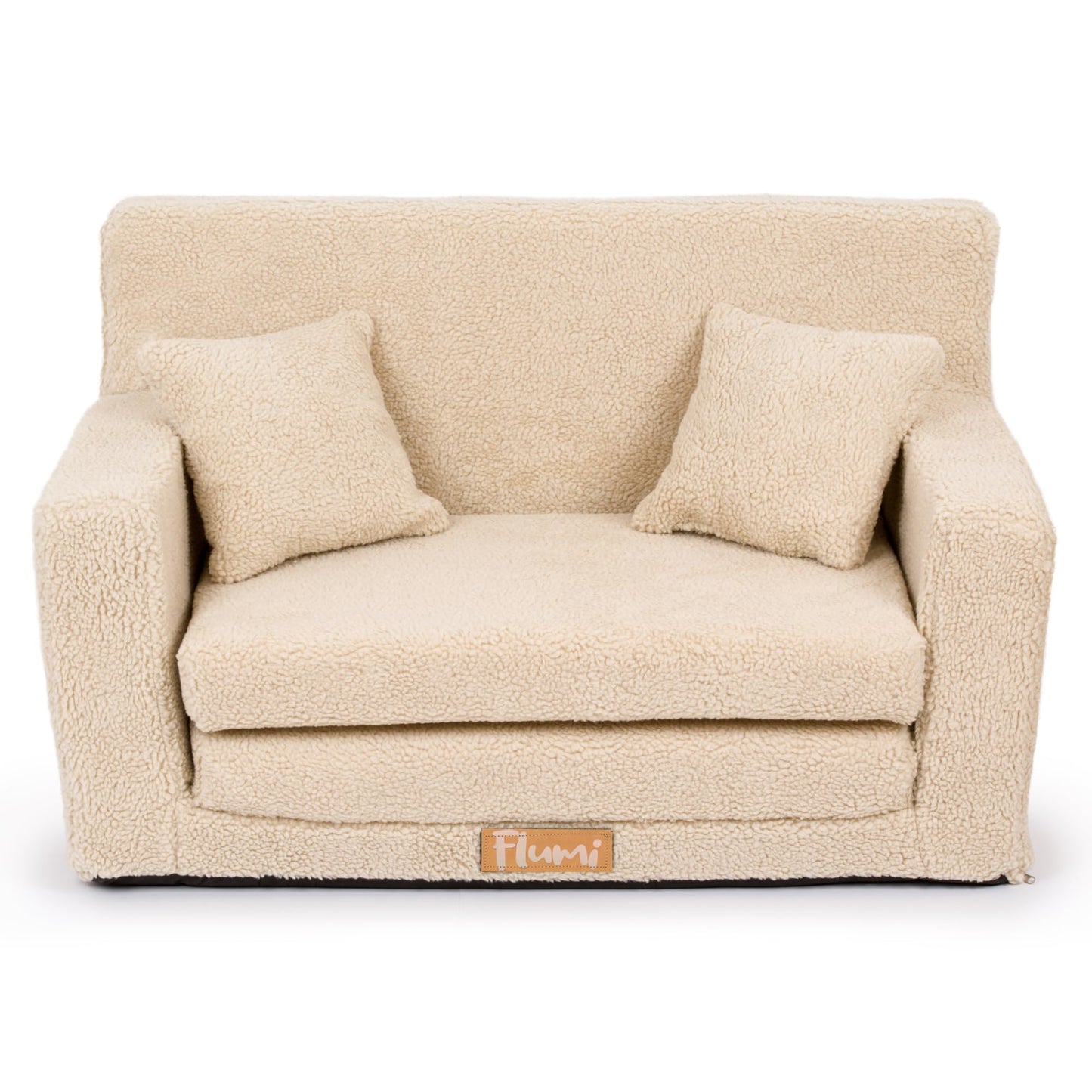 Flumi Personalised Children's/Teenager's Couch/Armchair/Sofa Bed, with Engraving of Child's Name, Play Sofa, Sleeping Chair, Bed Function, Children's Furniture, 92 x 40 x 60 cm, Microfibre (Grey)