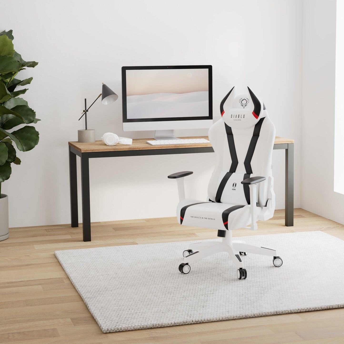 Diablo X-Horn Gaming Office Chair Desk Chair 3D Armrests Ergonomic Design Neck / Lumbar Cushion Imitation Leather Rocker Function
